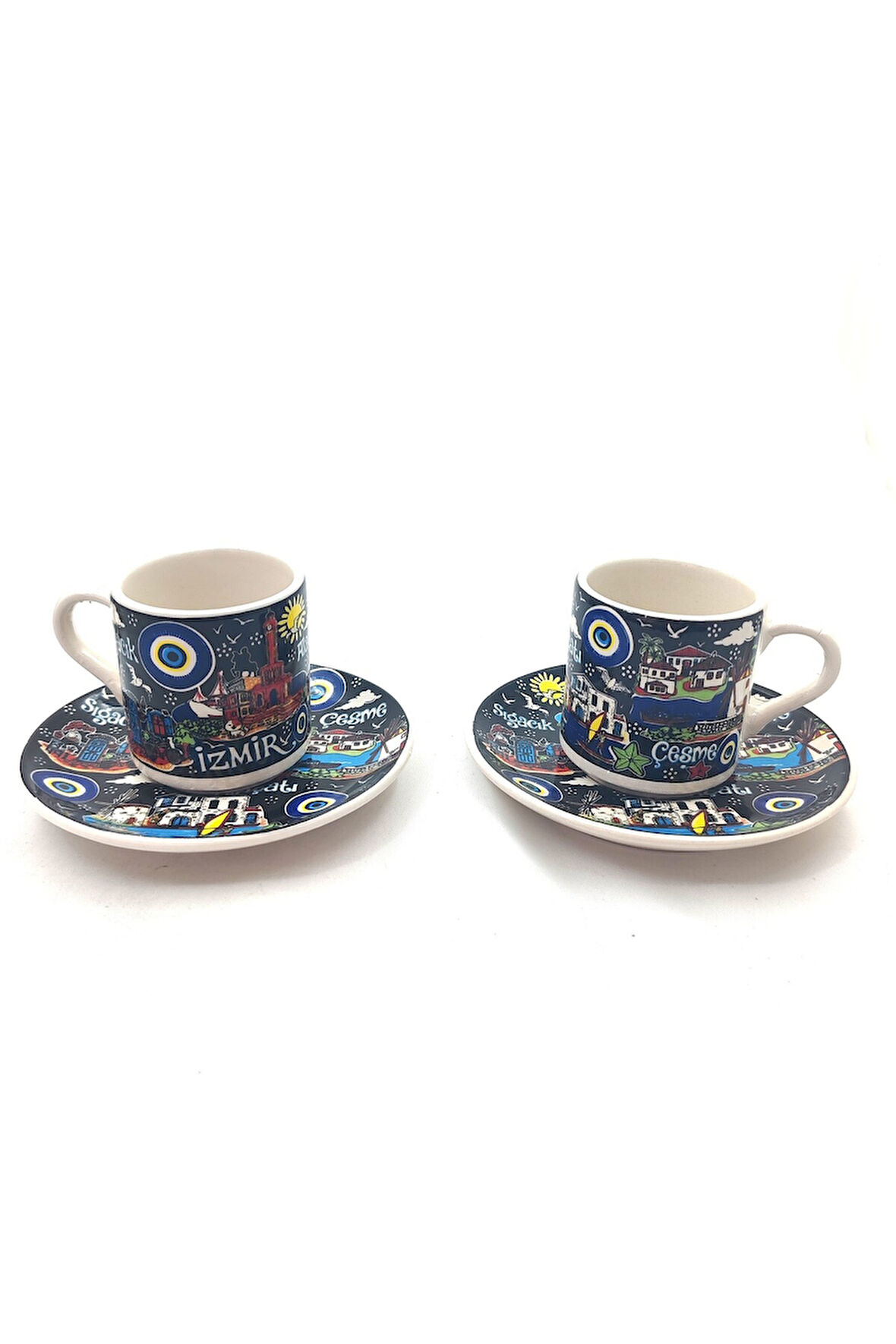 EL YAPIMI VE İZMİR TEMALI 2'Lİ FİNCAN TAKIMI