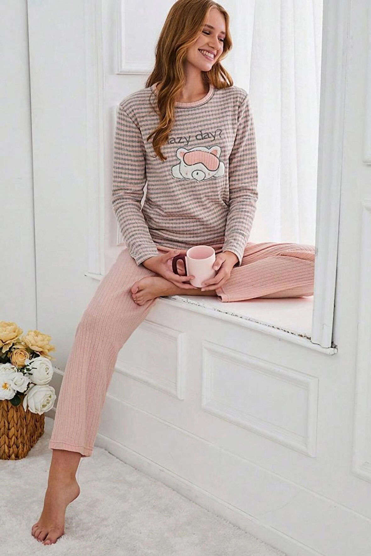 Genç Baskılı İnterlok Pijama Takımı %50 Cotton-Pamuk %50 Polyester