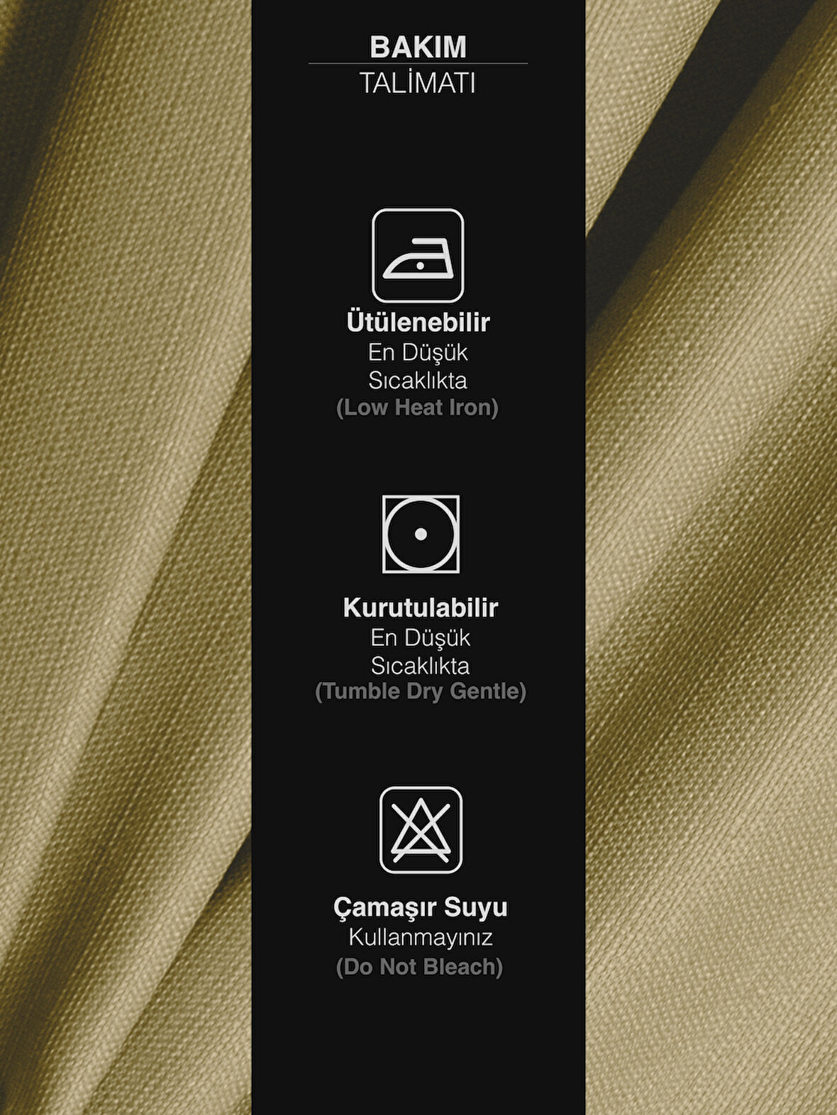 Favolli Yağ Yeşili Pileli Keten Dokulu Fon Perde 