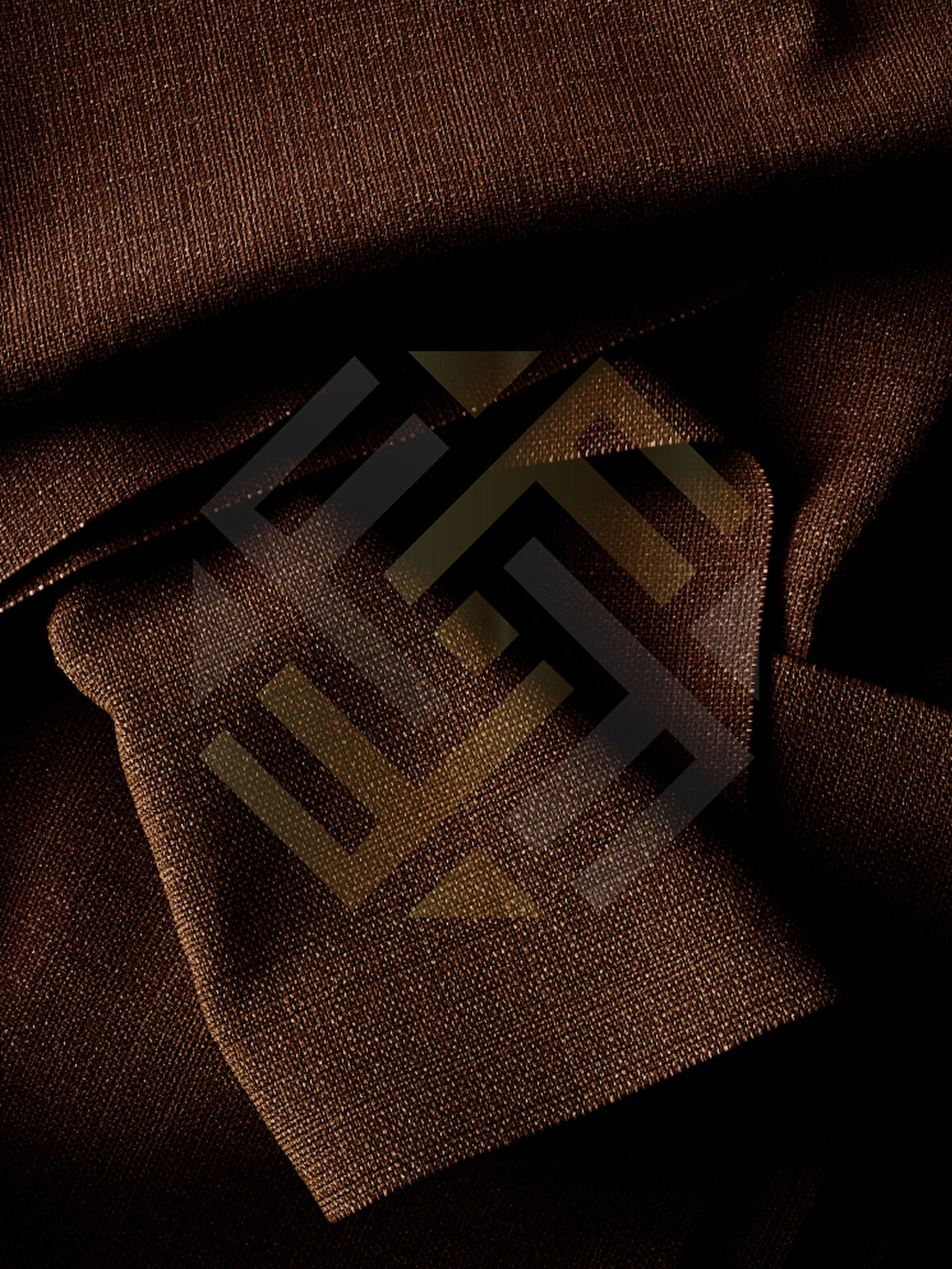 Favolli Kahverengi Pileli Keten Dokulu Fon Perde 