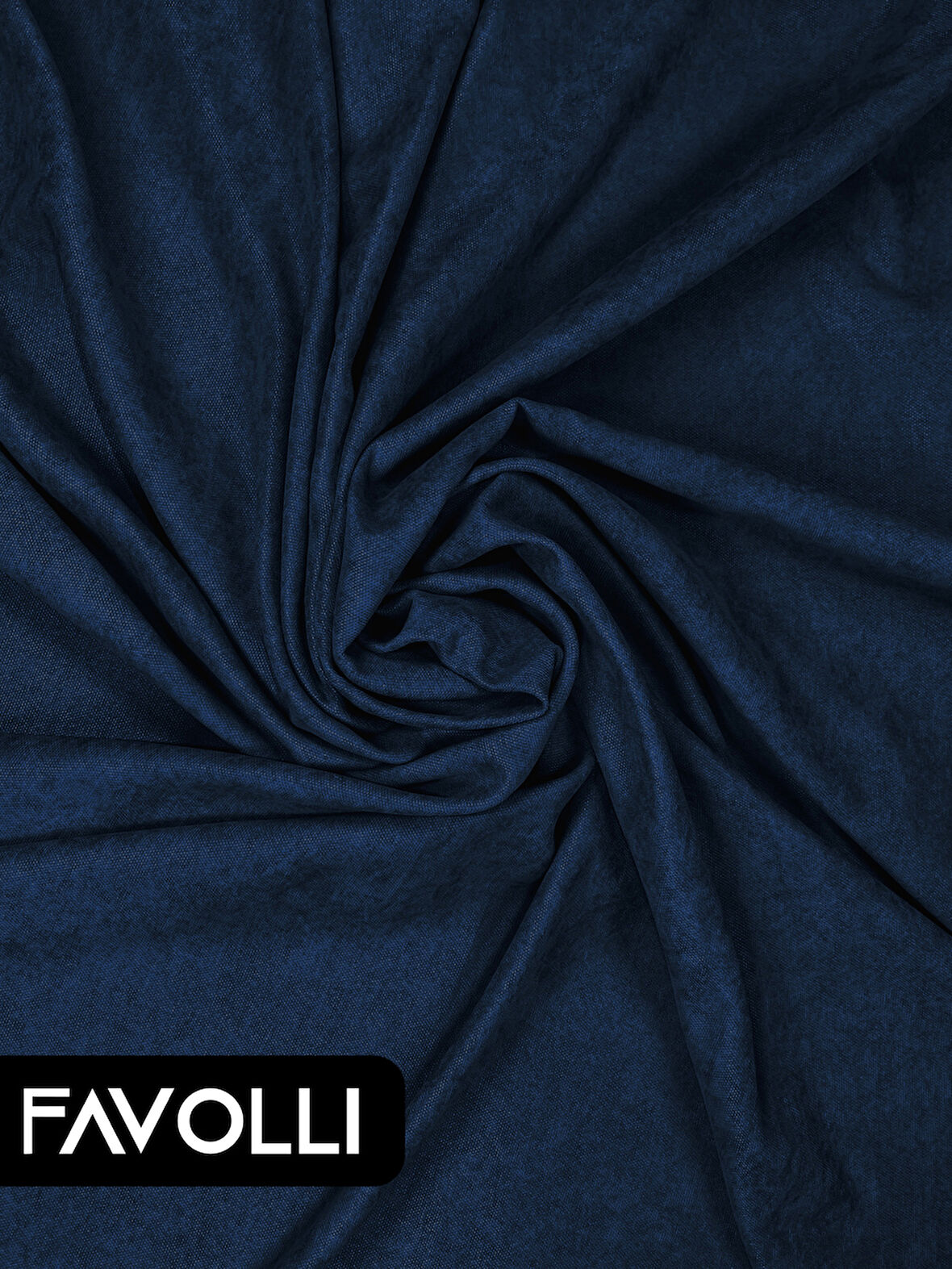 FAVOLLİ Kadife Dokulu Lacivert Ada Fon Perde Ekstrafor Büzgülü Dream Series