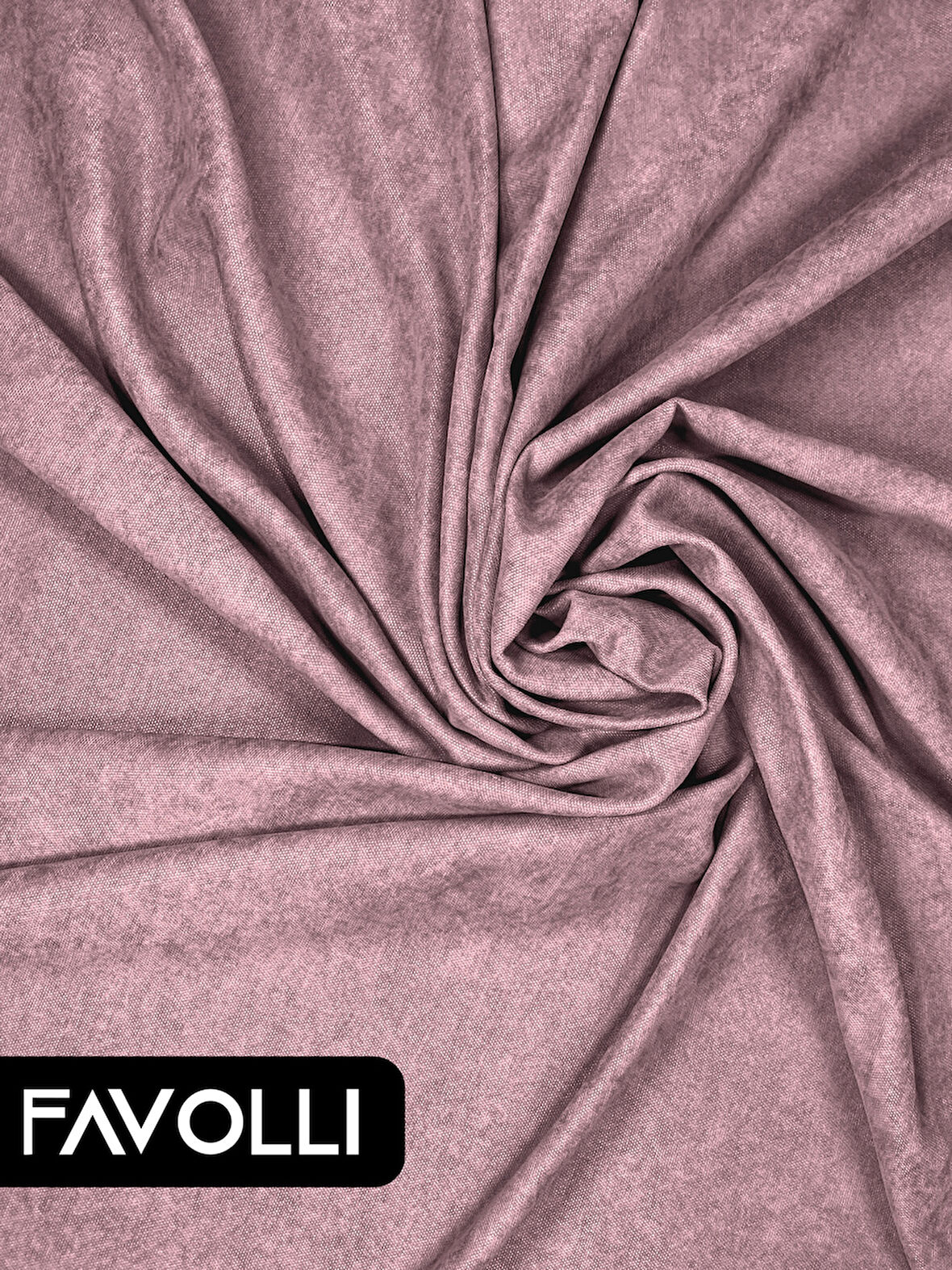 FAVOLLİ Kadife Dokulu Açık Pembe Ada Fon Perde Ekstrafor Büzgülü Dream Series