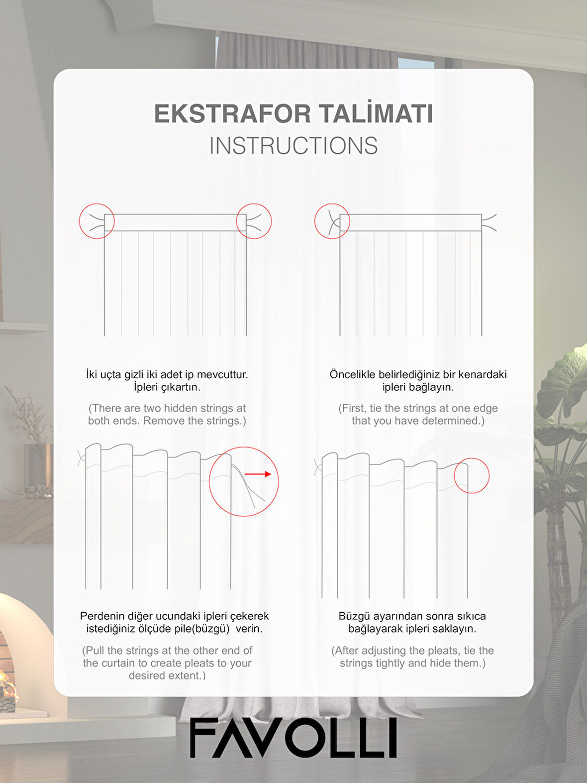 FAVOLLİ Kadife Dokulu Safran Rengi Ada Fon Perde Ekstrafor Büzgülü Dream Series