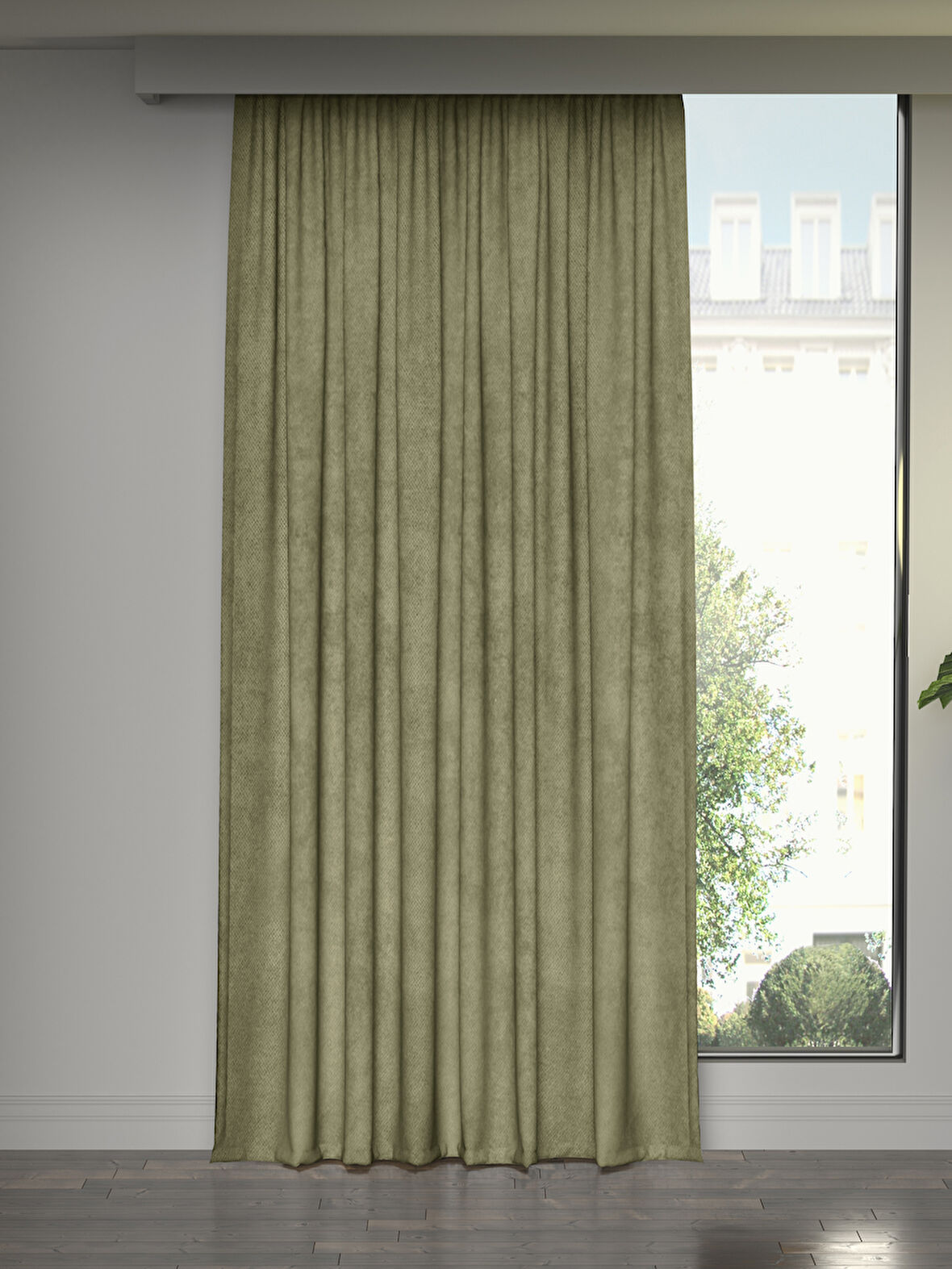 FAVOLLİ Kadife Dokulu Ada Çayı Ada Fon Perde Ekstrafor Büzgülü Dream Series