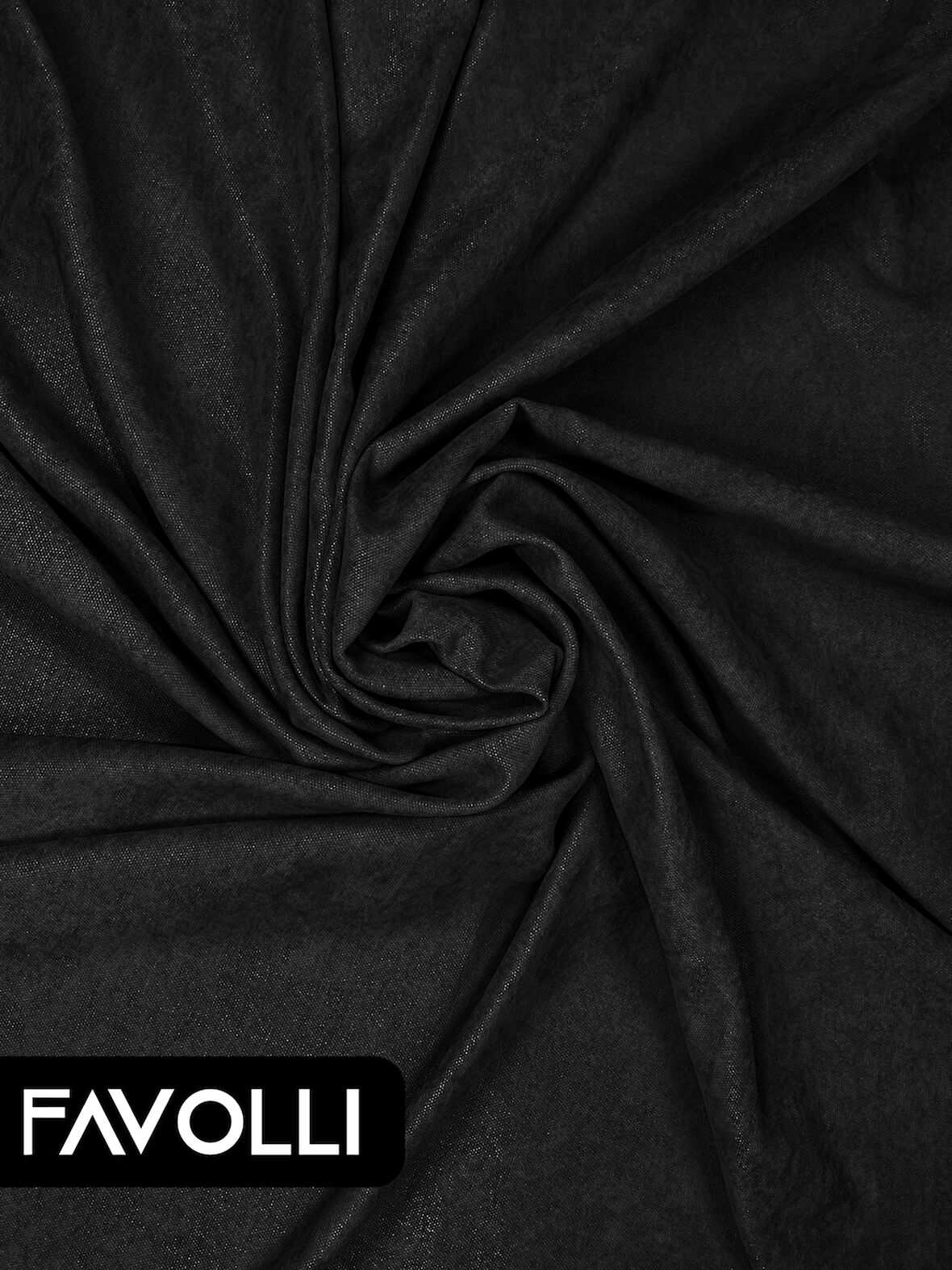 FAVOLLİ Kadife Dokulu Siyah Ada Fon Perde Ekstrafor Büzgülü Dream Series