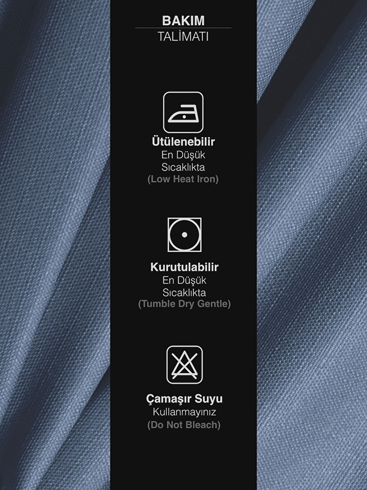 Favolli İndigo Rengi Pileli Keten Dokulu Fon Perde 
