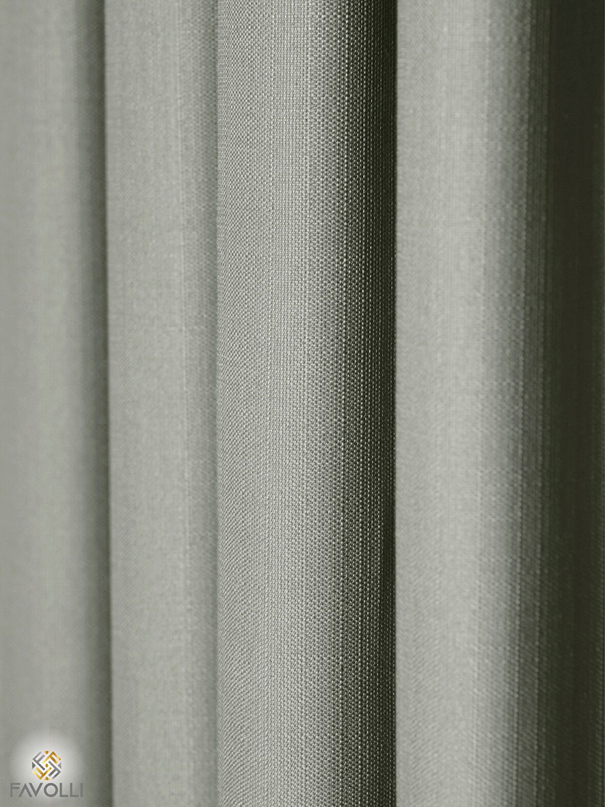 Favolli Mint Rengi Pileli Keten Dokulu Fon Perde 