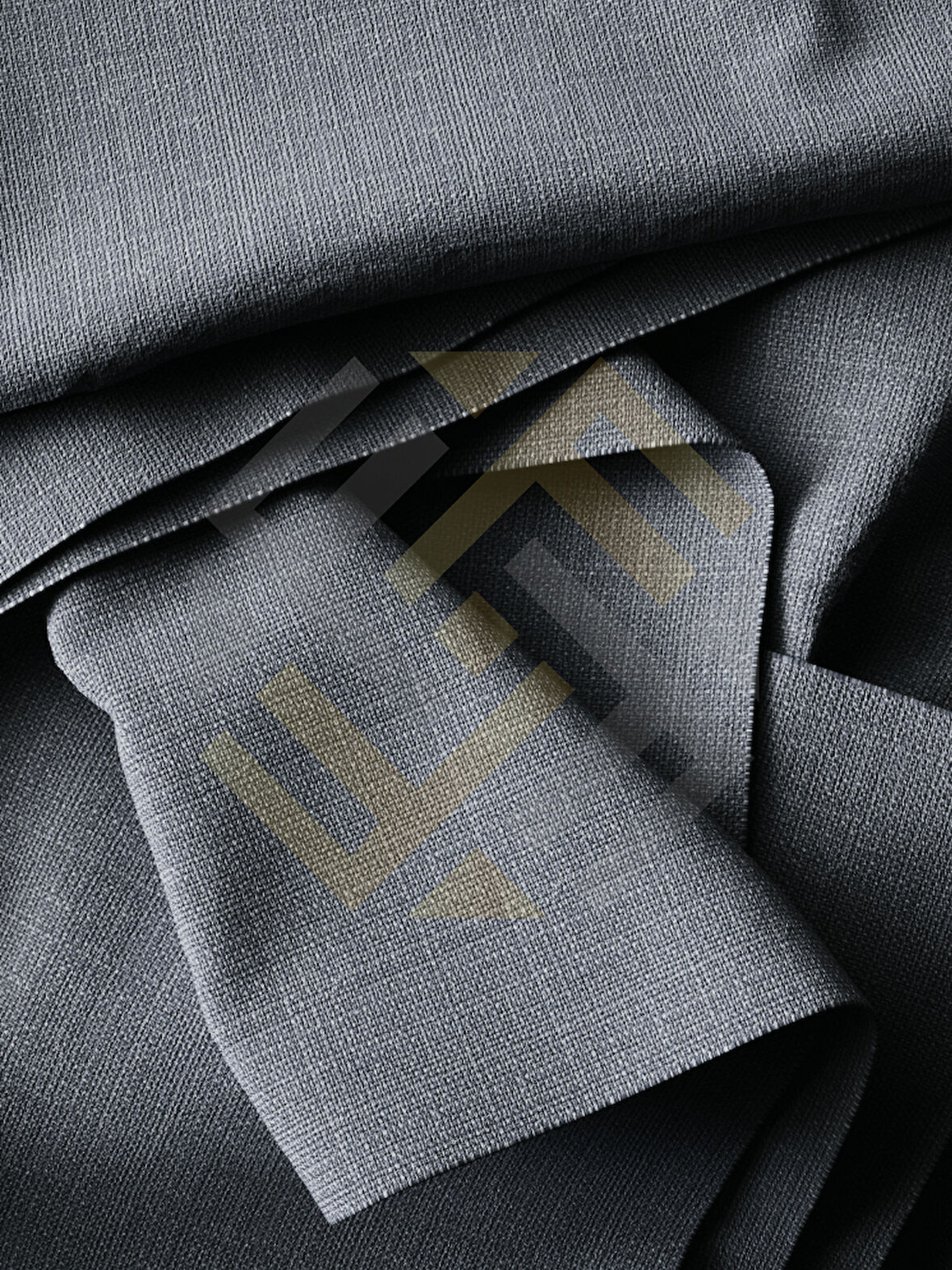 Favolli Gece Mavisi Pileli Keten Dokulu Fon Perde 