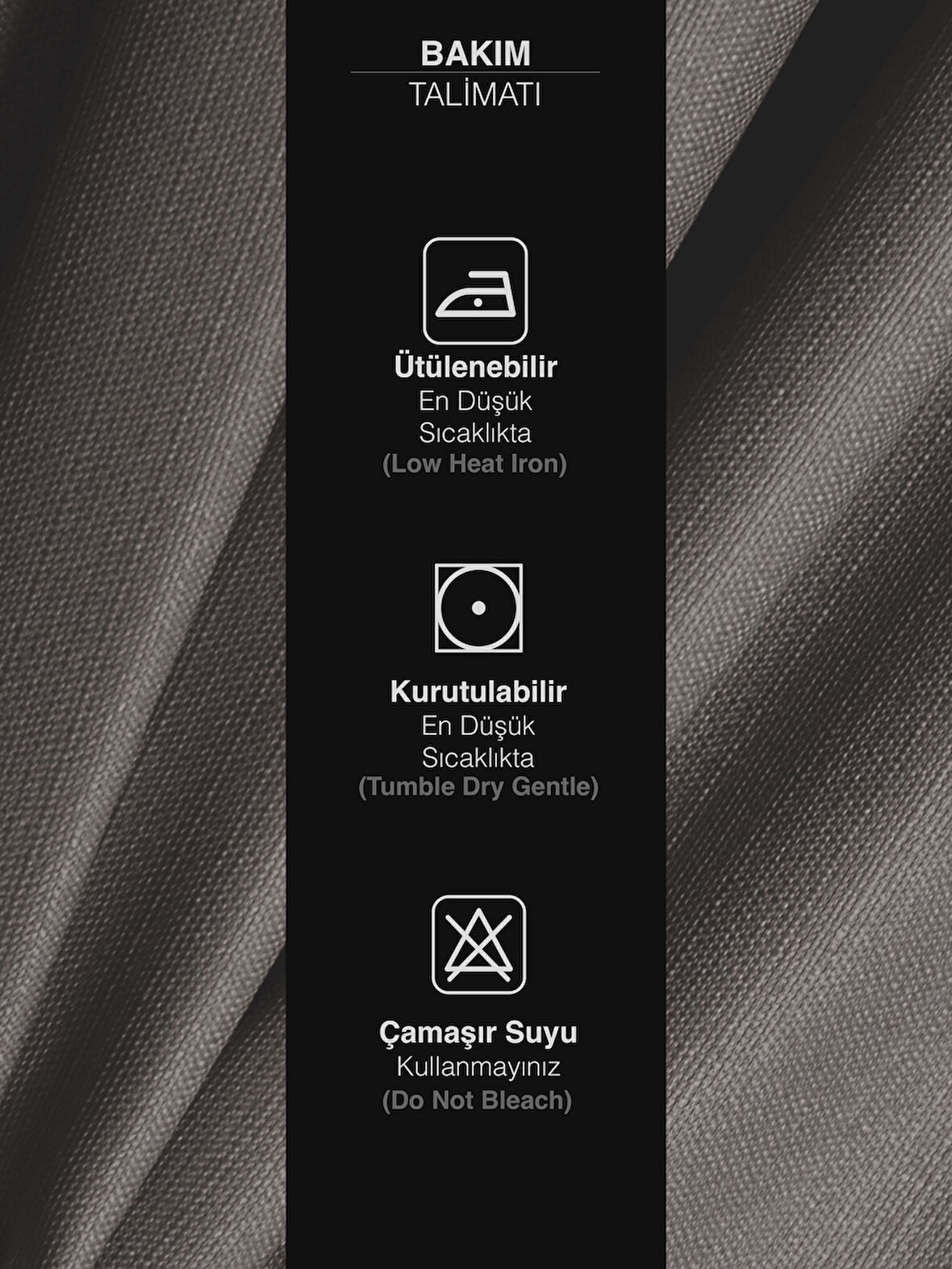 Favolli Antrasit Renk Pileli Keten Dokulu Fon Perde 