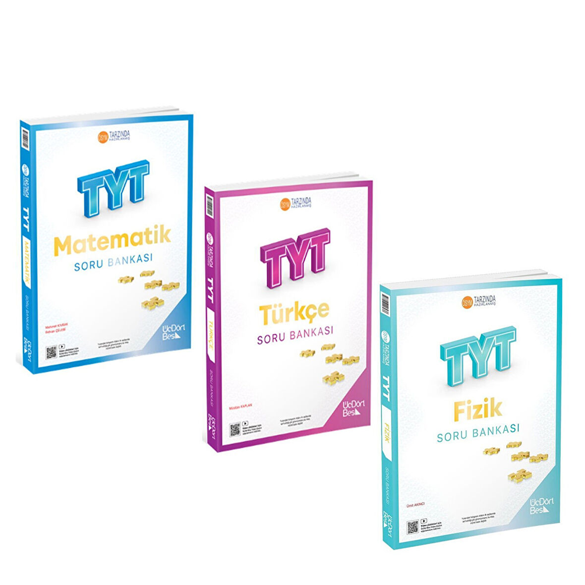 Üç Dört Beş TYT Fizik TYT Matematik TYT Türkçe Soru Bankası 3 Kitap Set