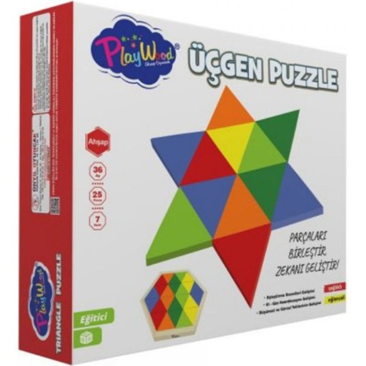 TWOX Nessiworld PlayWood Ahşap Üçgen Puzzle 24 Parça 395