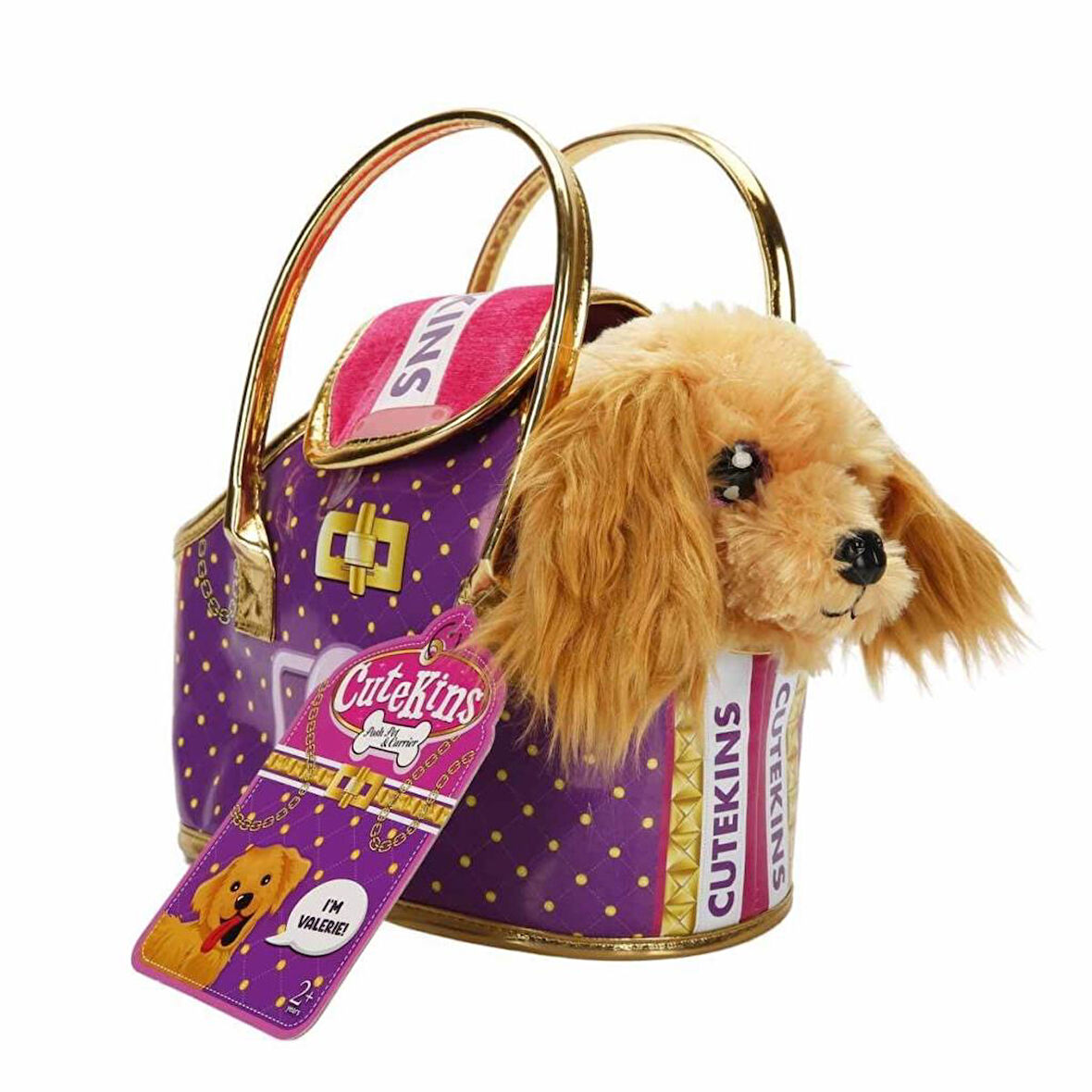 TWOX Nessiworld 50585 Cutekins Taşıma Çantalı Peluş Köpek -Sunman