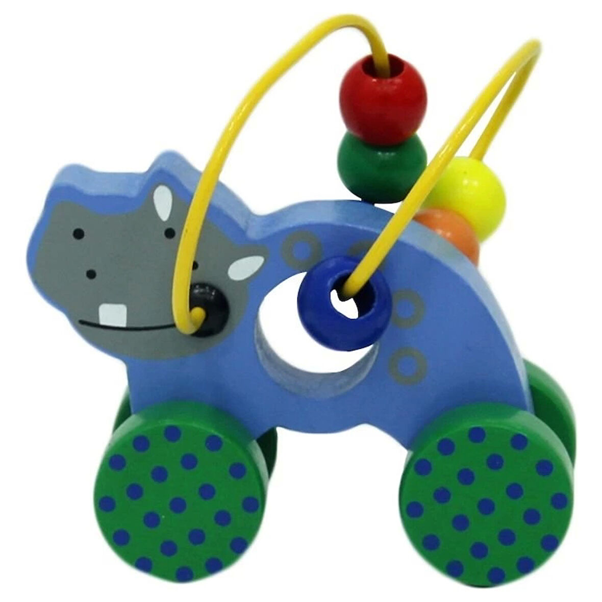 Çocuk Tahta Boncuk Oyunu Su Aygırı Figürlü