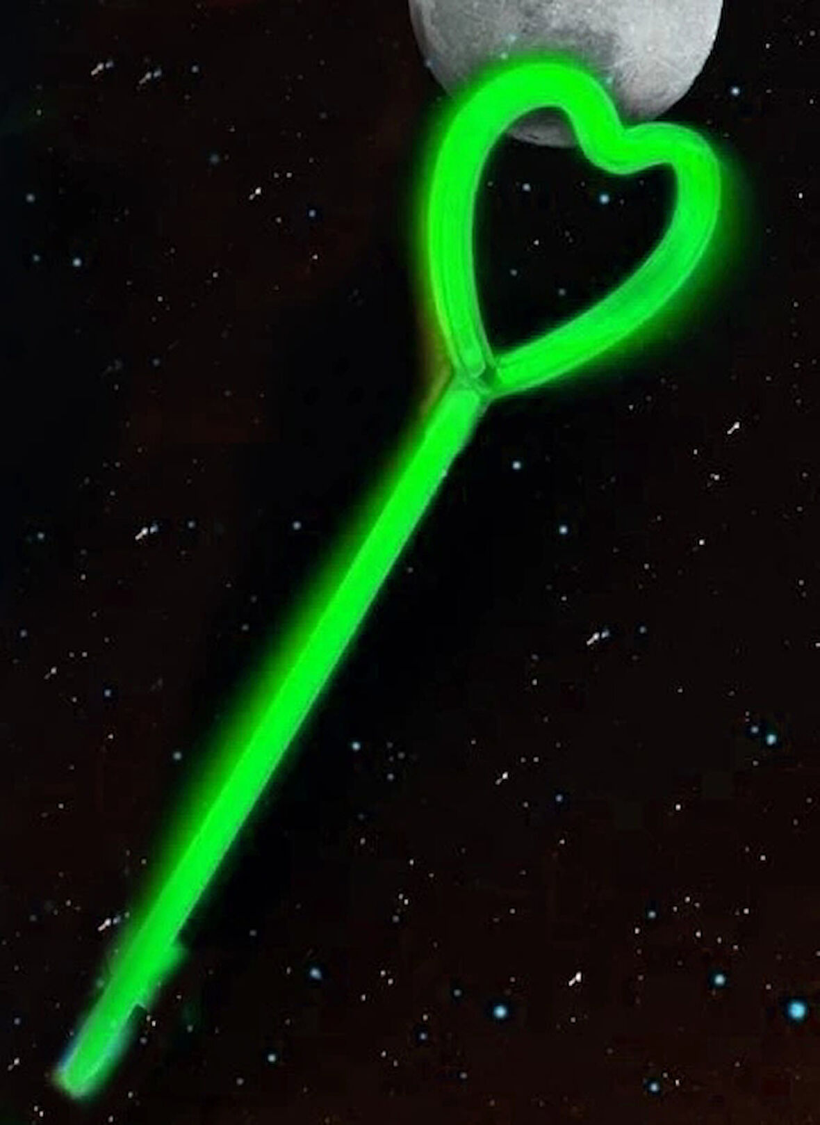Çocuk Karanlıkta Yanan Glow Stick Partisi Kalp Şekilli Asa Sopa 6 Renk 6 Adet