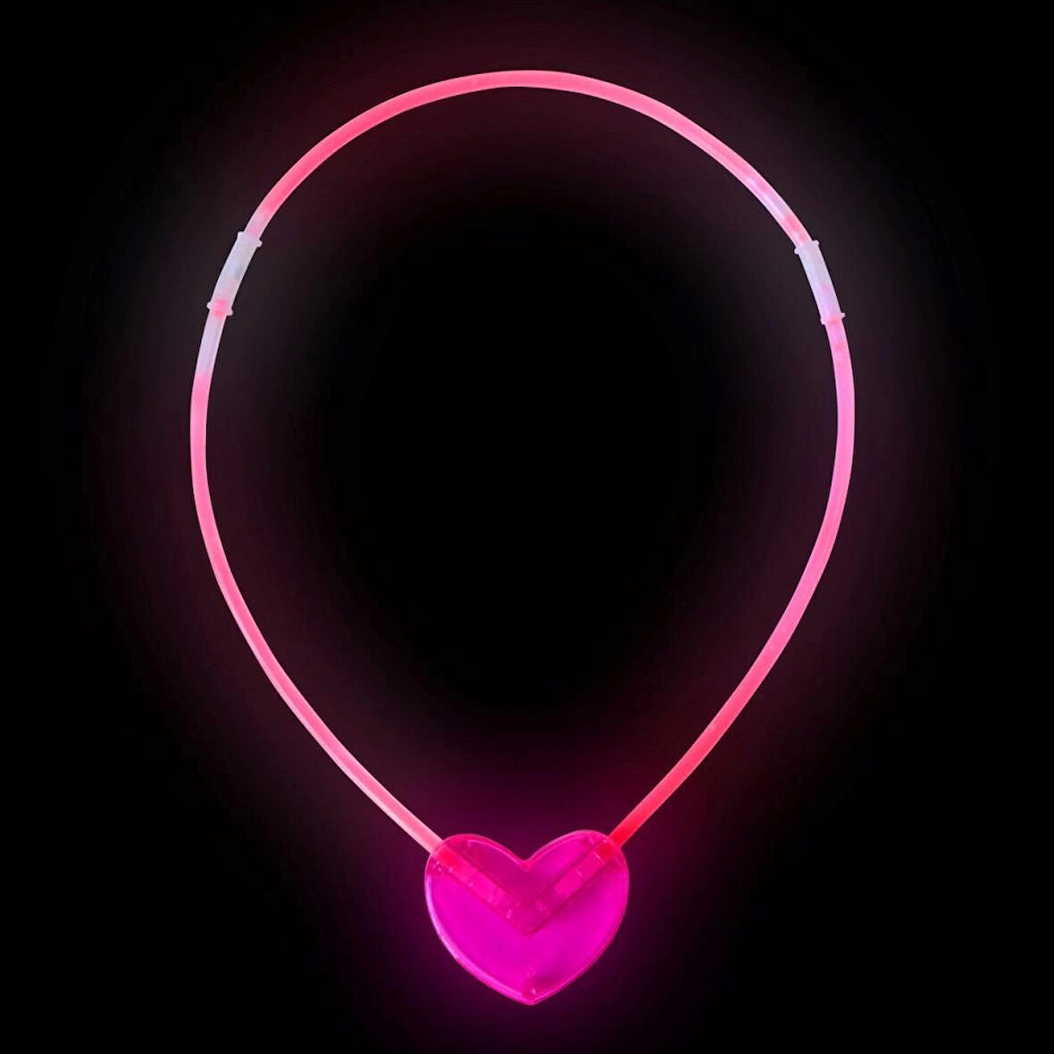Çocuk Karanlıkta Yanan Glow Stick Kalp Şekilli Kolye 6 Renk 6 Adet