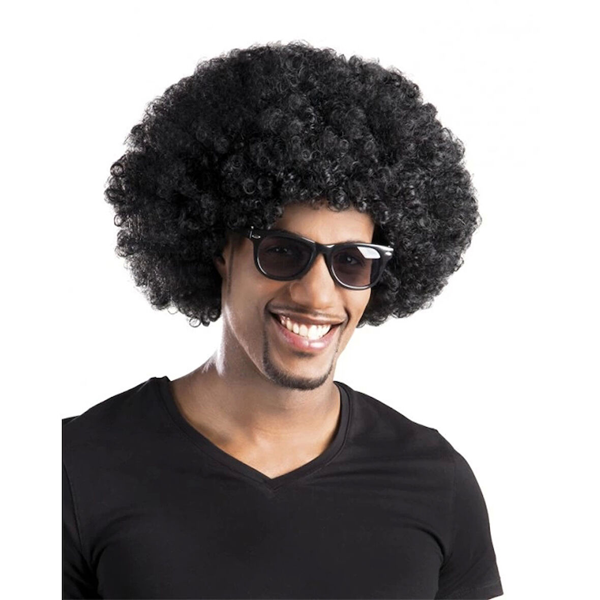Çocuk Siyah Renk Kıvırcık Afro Bonus Peruk Parti Peruğu
