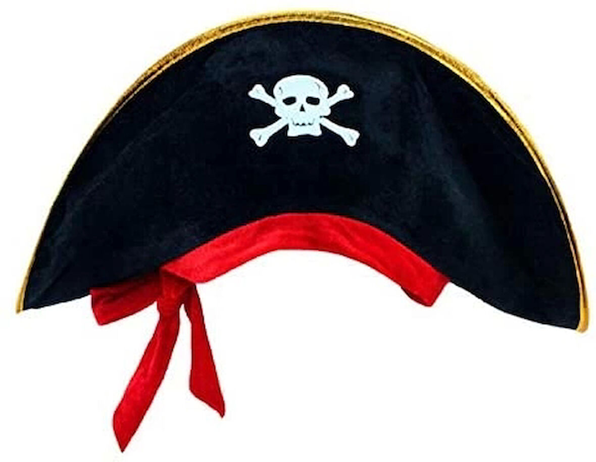 Çocuk Kaptan Jack Kadife Çocuk Boy Korsan Şapkası