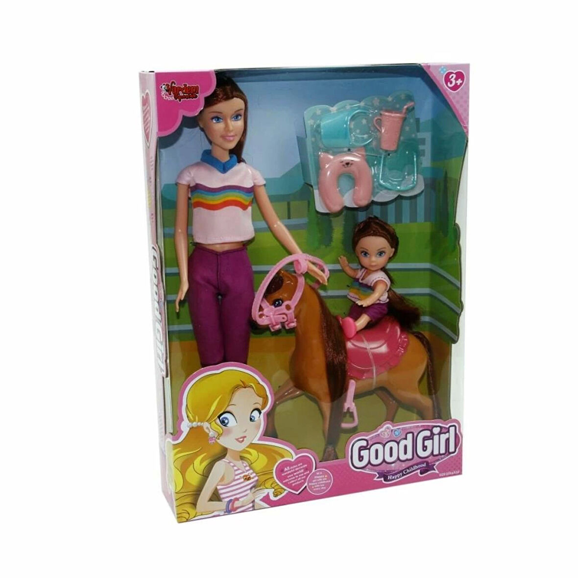 Çocuk WG-115162 Kutulu 29cm Atlı Kızı ve Anne Bebek - Vardem Oyuncak