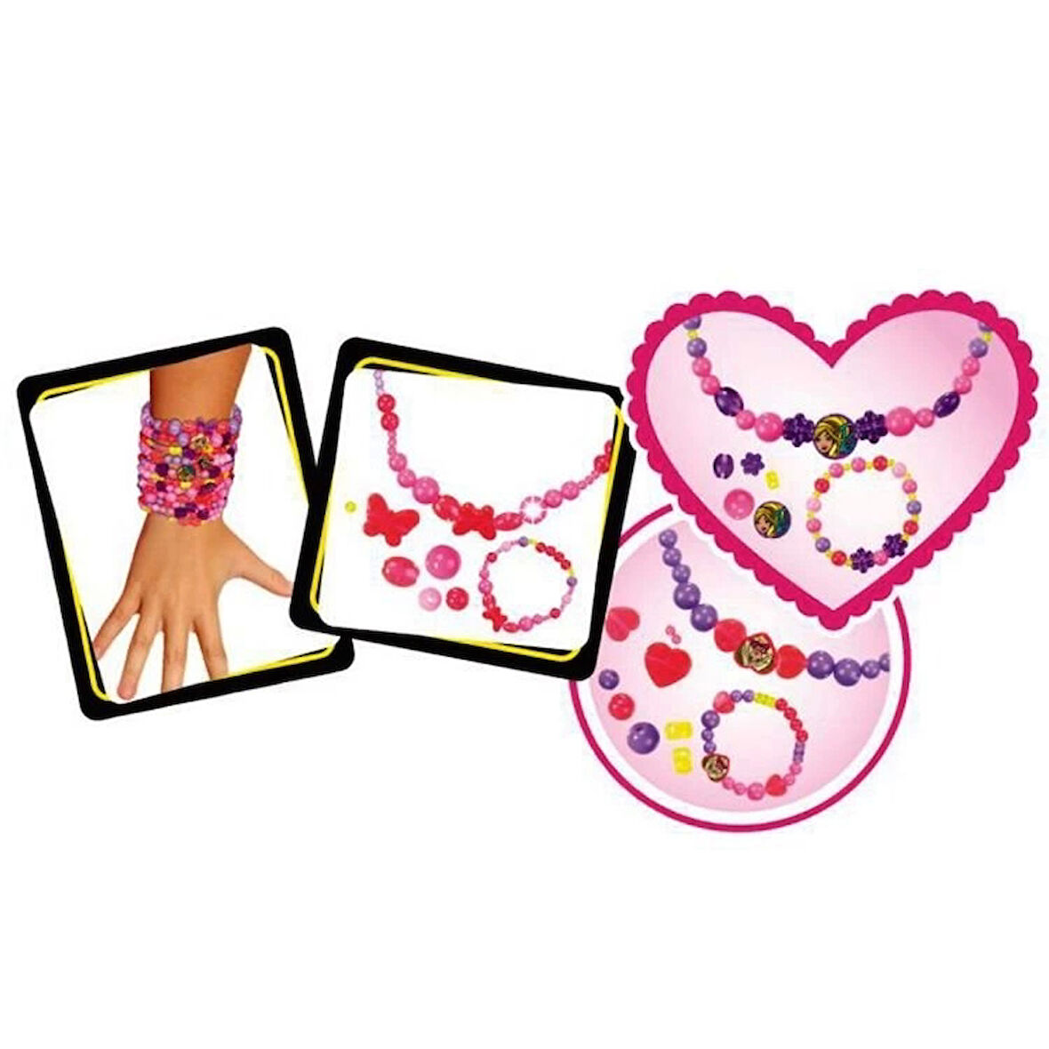 Çocuk Dede Barbie Çantalı Boncuk Takı Seti