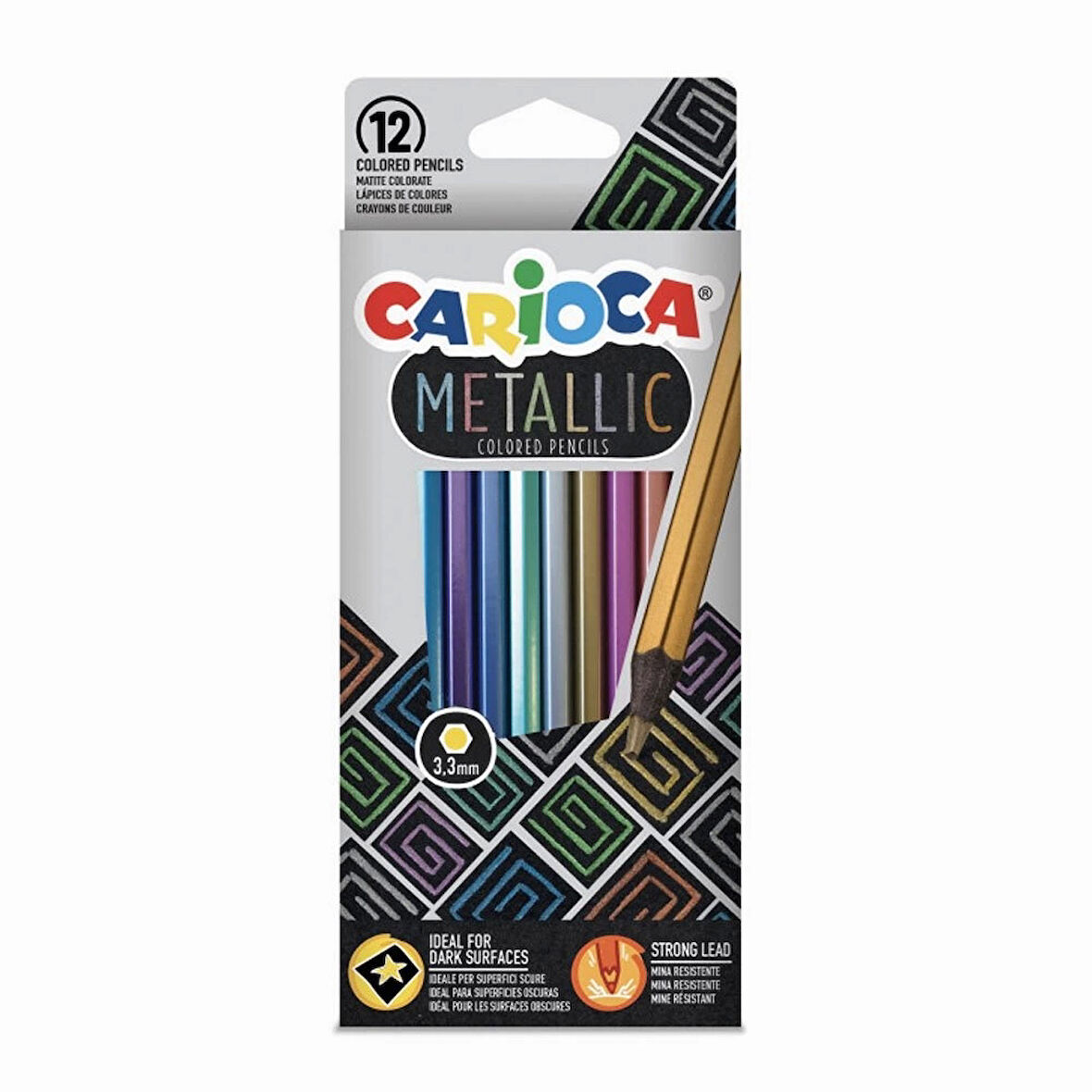 Çocuk Carioca 12 Renk Metalik Kuru Boya Seti