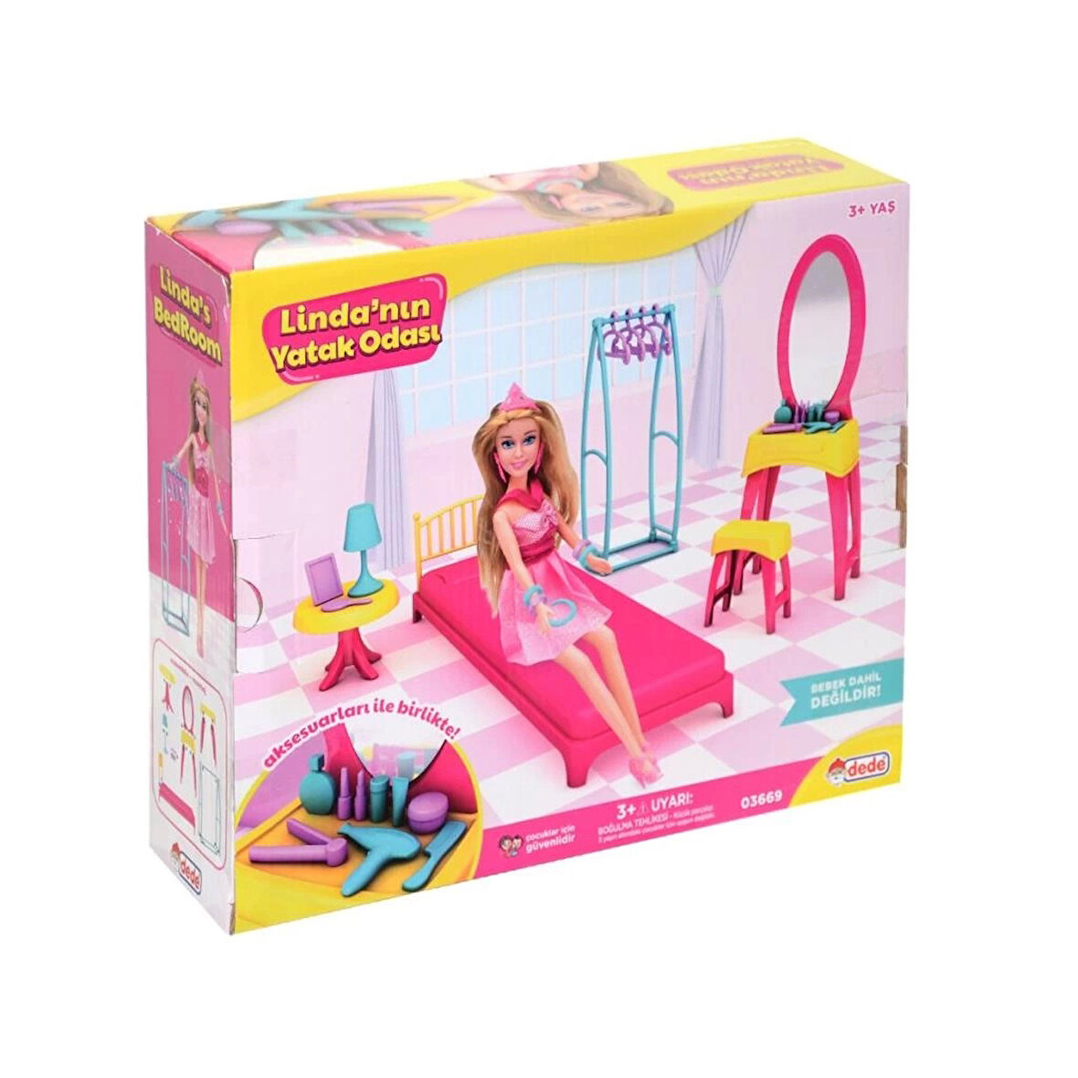 Çocuk 03669 Linda'nın Yatak Odası Oyun Seti -Dede