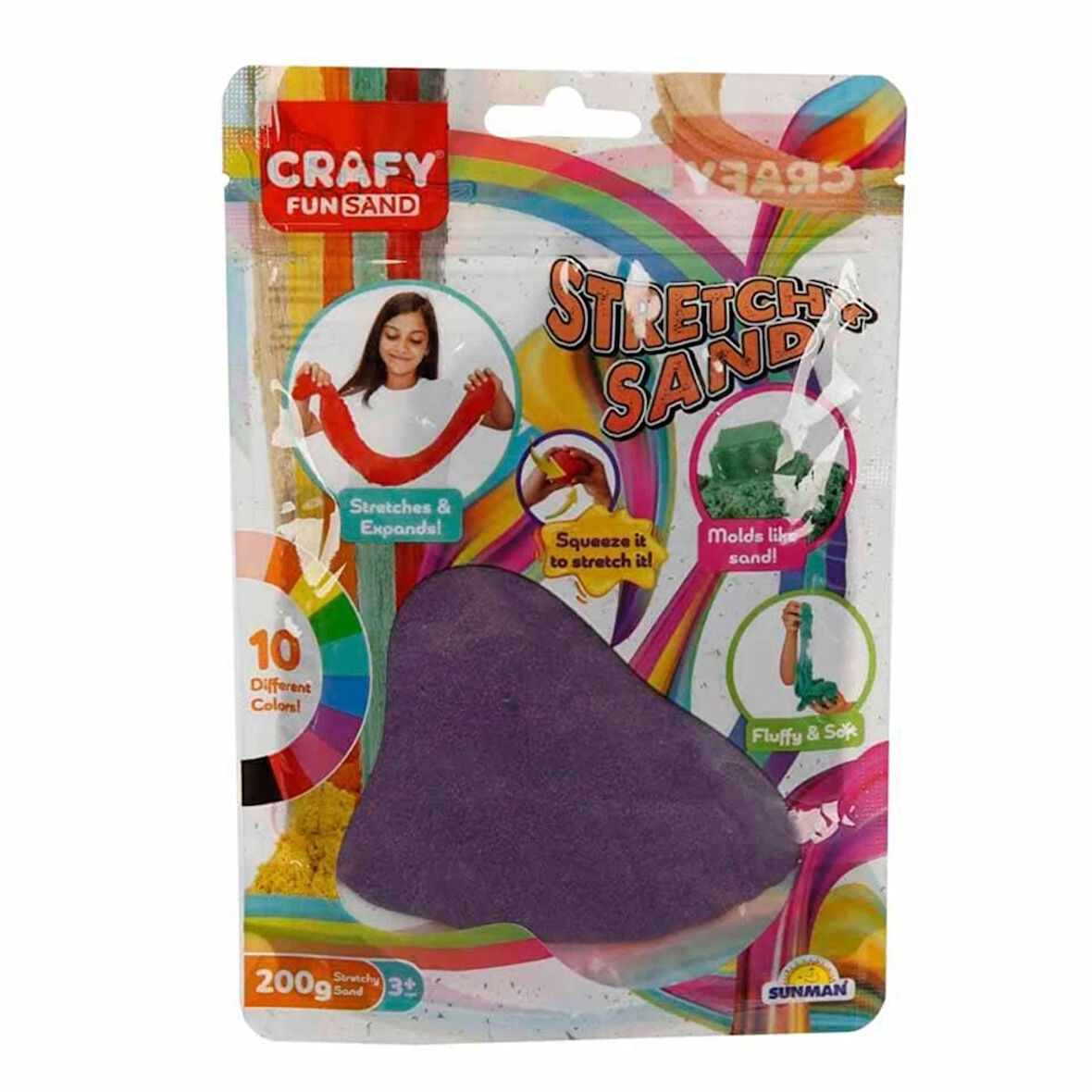 Çocuk Streç Oyun Kumu Mor 200 gr