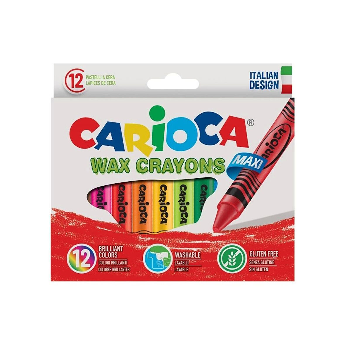  Carioca Wax Maxi Yıkanabilir Pastel Boya Kalemi 12'Li