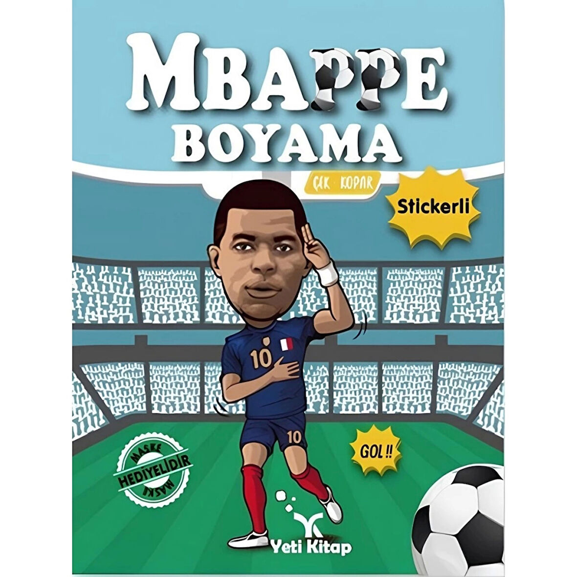 Çocuk MBappe Çıkartmalı Maskeli Boyama Kitabı