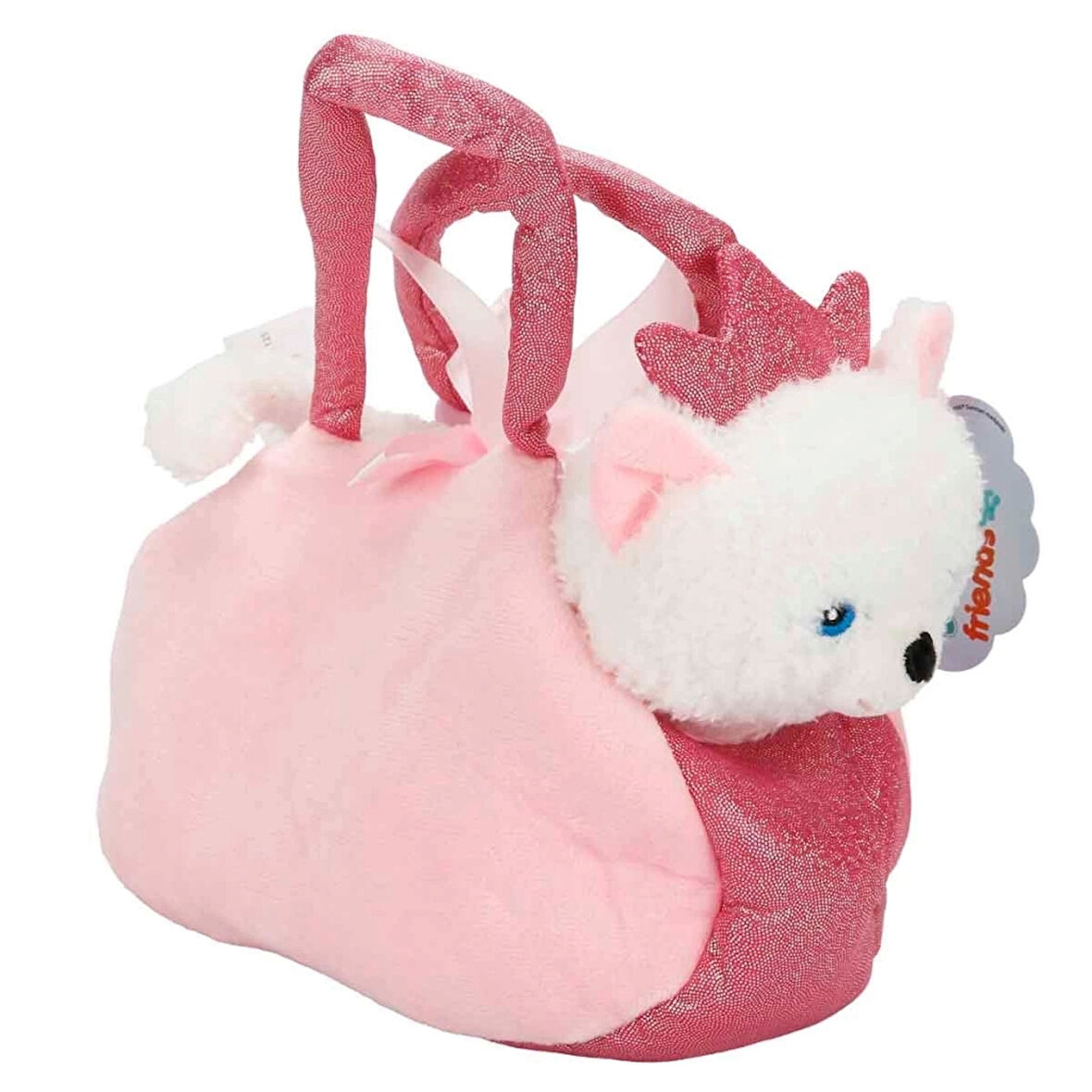 Çocuk Peluş Kedi Köpek Taşıma Çantalı 20 cm