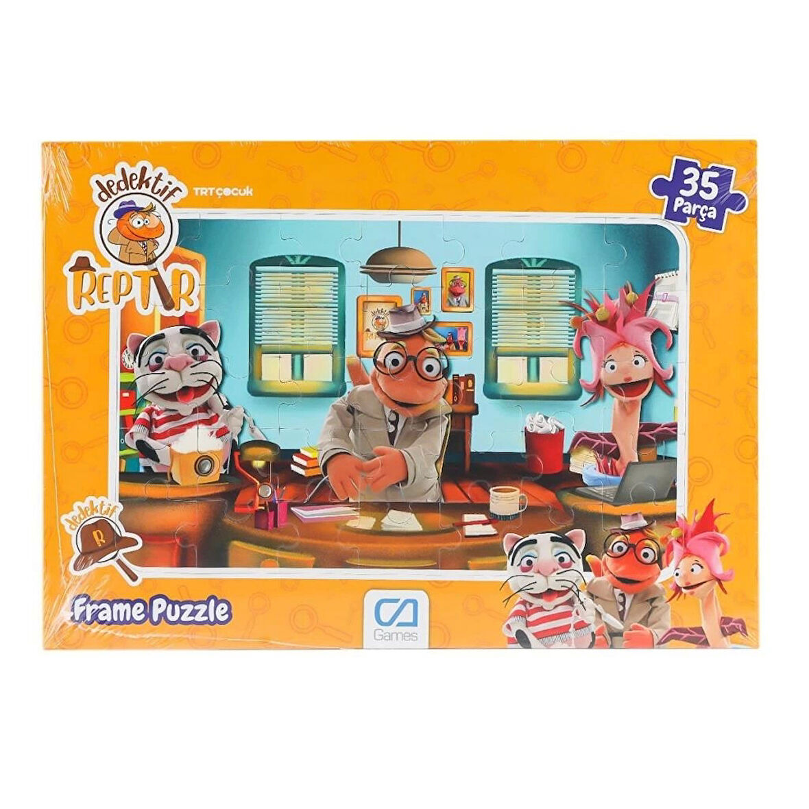Çocuk 5208 Dedektif Reptır Frame Puzzle 35 Parça -CA Games