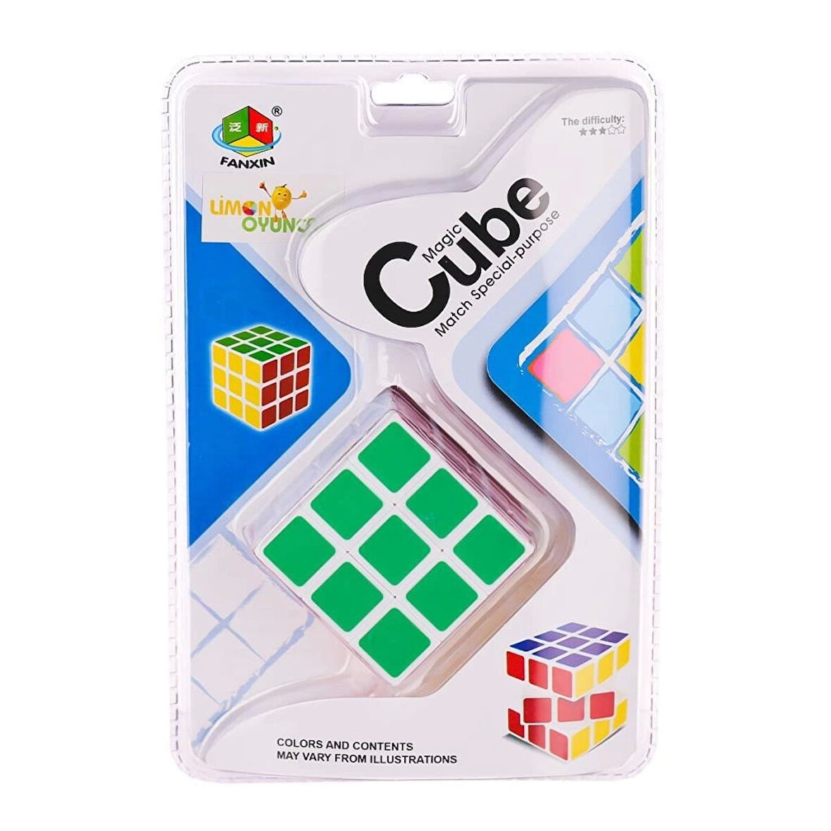Çocuk 581-5-5D Magic Zeka Küpü 3x3x3 -Limon Oyuncak