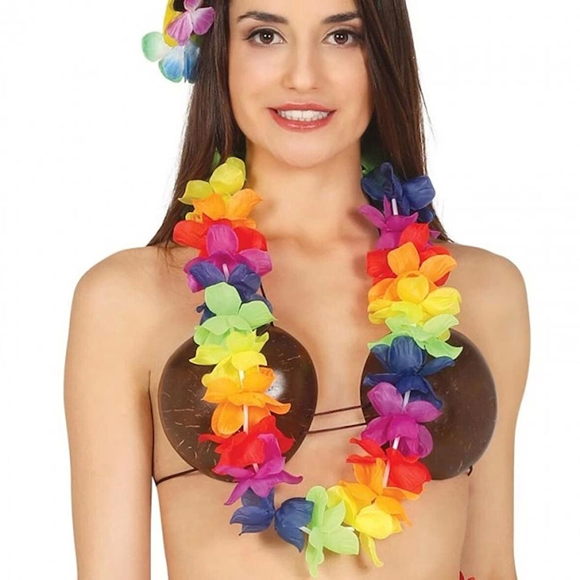 Renkli Hawaii Boyun Çelengi Eğlenceli Parti Kolyesi