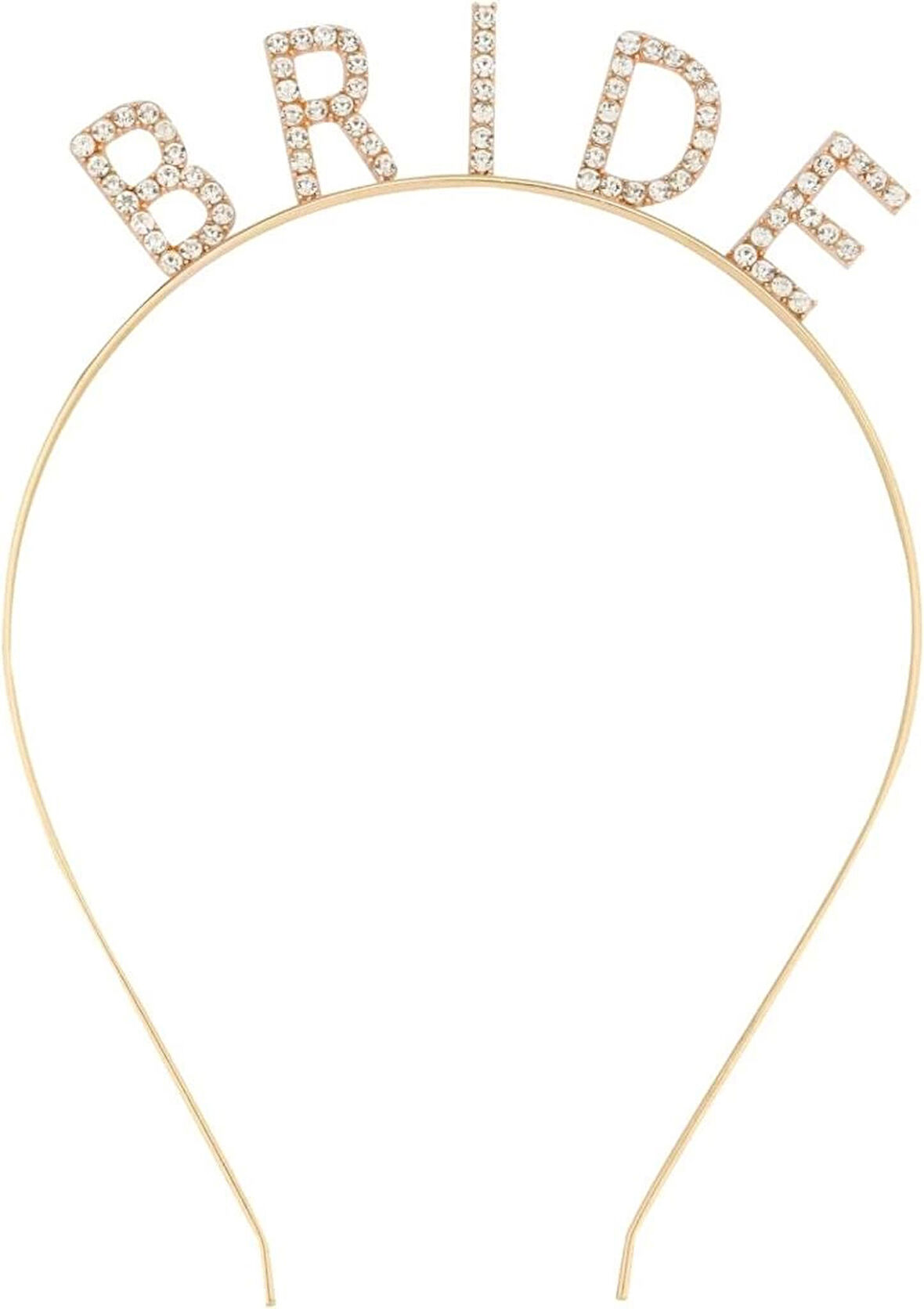 Altın Gold Bekarlığa Veda Kristal Taşlı Bride Tacı 16x10 cm Şık Aksesuar