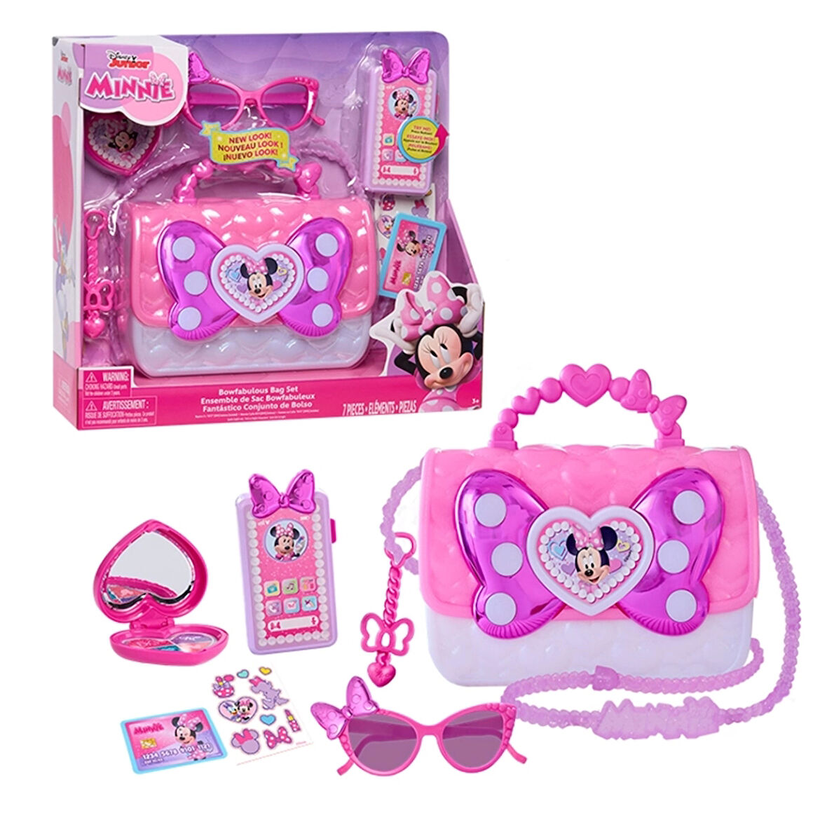 Minnie Mouse Kurdele Çanta Seti Çocuklar İçin Eğitici ve Yaratıcı Moda Seti Eğlenceli