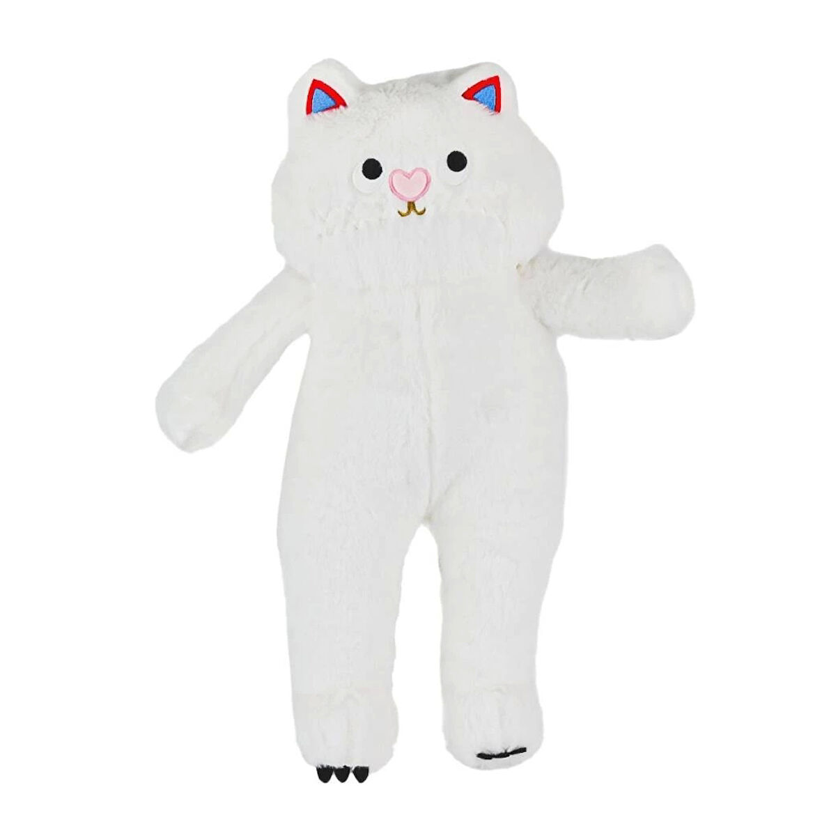 Uzun peluş kedi 55 cm beyaz ile eğitici oyunlara sevimli bir arkadaşlık kat