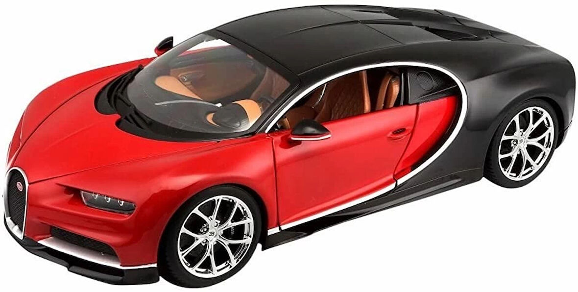 Gerçekçi Tasarımıyla 1:18 Ölçekli Kırmızı Bugatti Chiron Model Araba