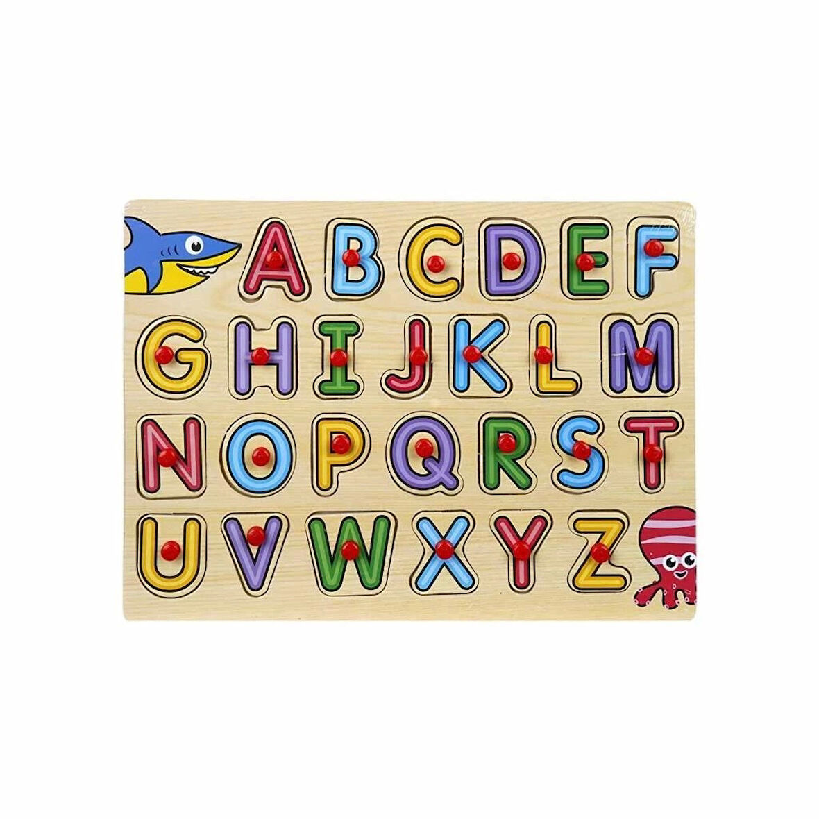 Çocuk Eğitici Oyuncak 130443 Ahşap Raptiyeli Bultak Alfabe