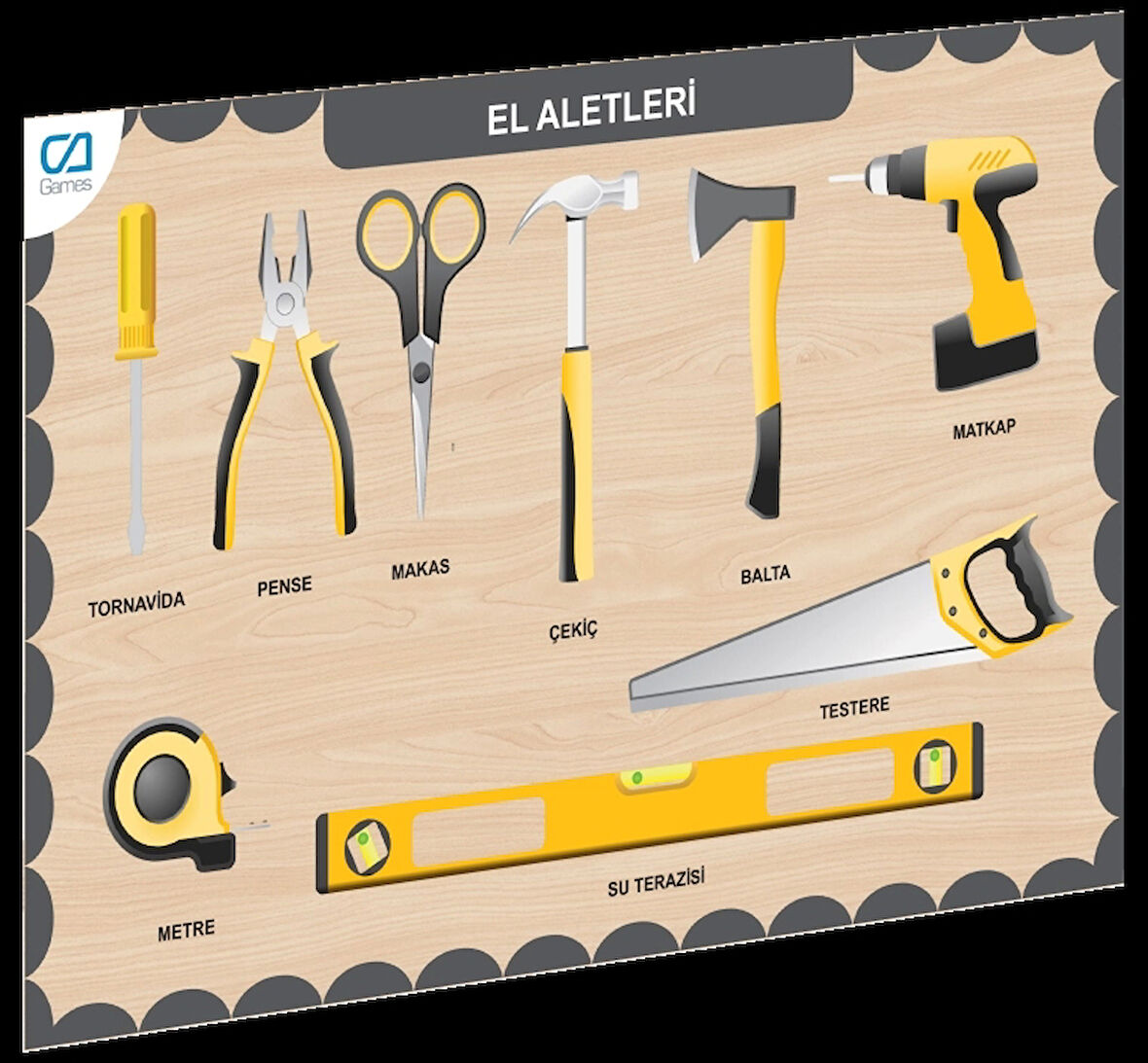 Eğitici Oyuncak CAAHS-3210 CA GAMES AHŞAP EL ALETLERİ BUL-TAK