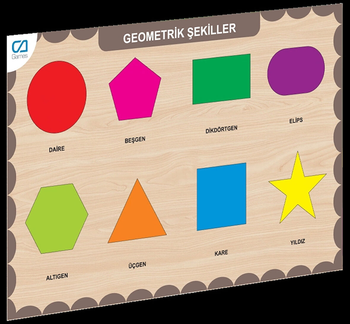 Eğitici Oyuncak CAAHS-3204 CA GAMES AHŞAP GEOMETRİK ŞEKİLLER BUL-TAK