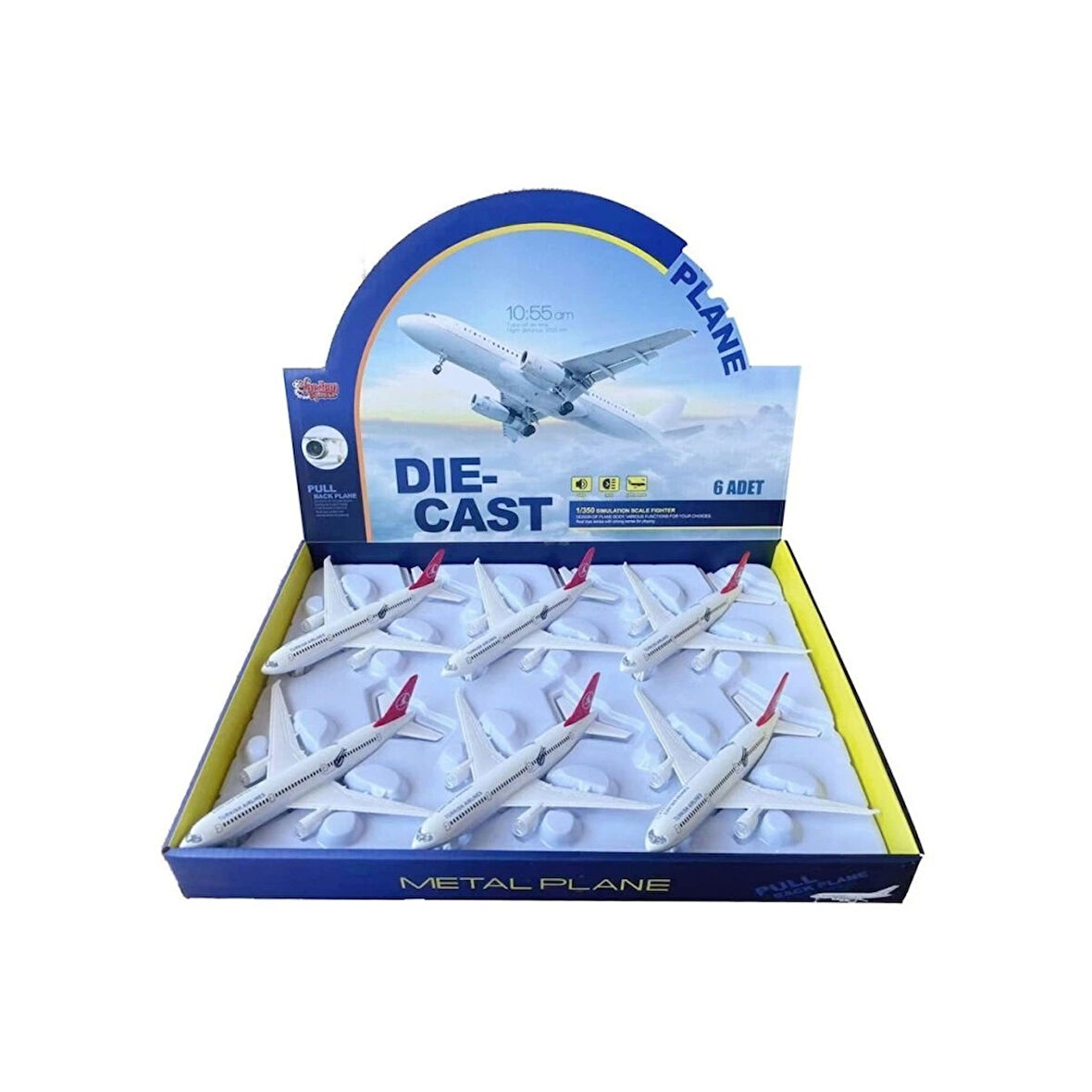 Eğitici Çocuk HW-180 2823 RED CB IŞIKLI SESLİ METAL YOLCU UÇAĞI