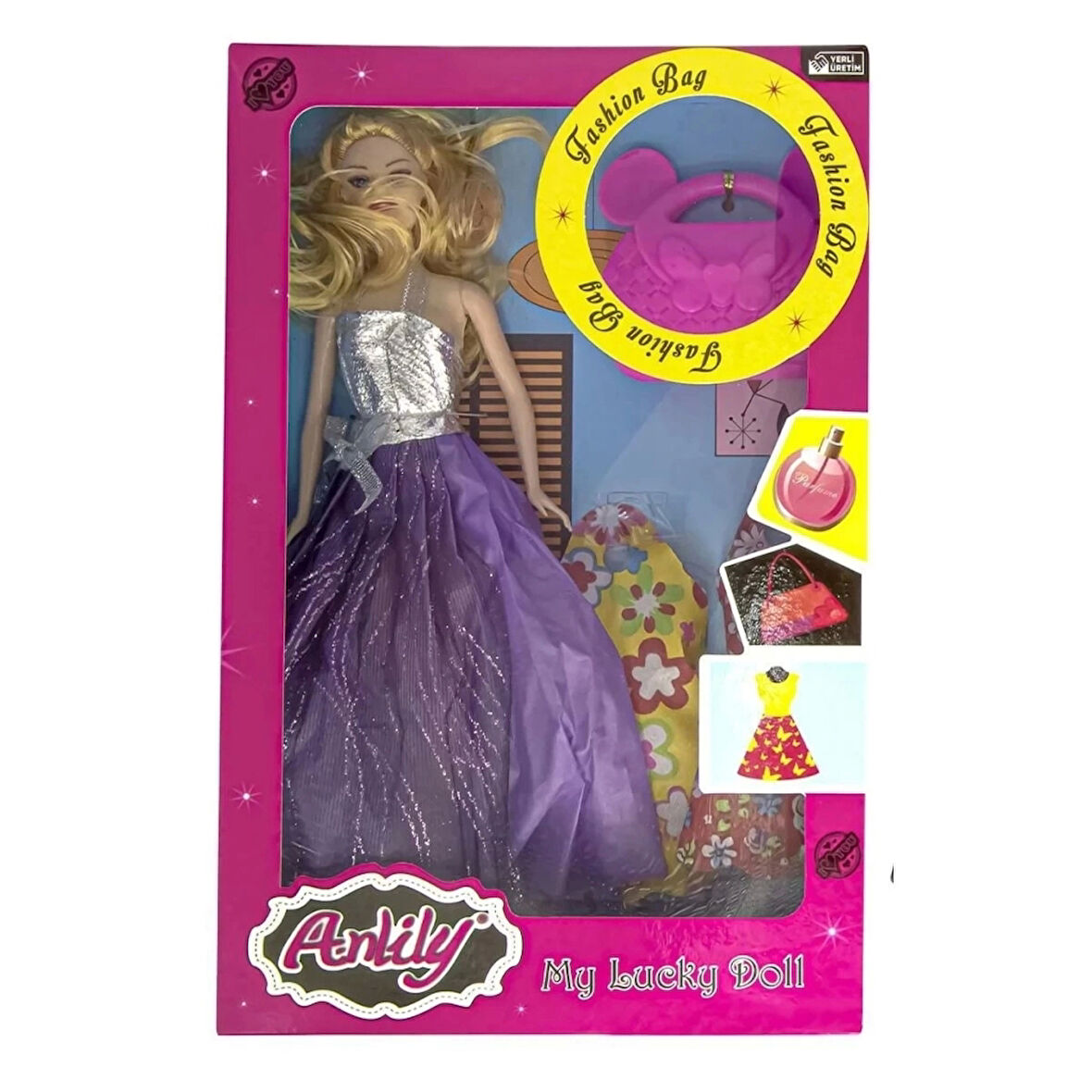 Çocuk Oydaş Anlily Çantalı Yedek Elbiseli Bebek 2281