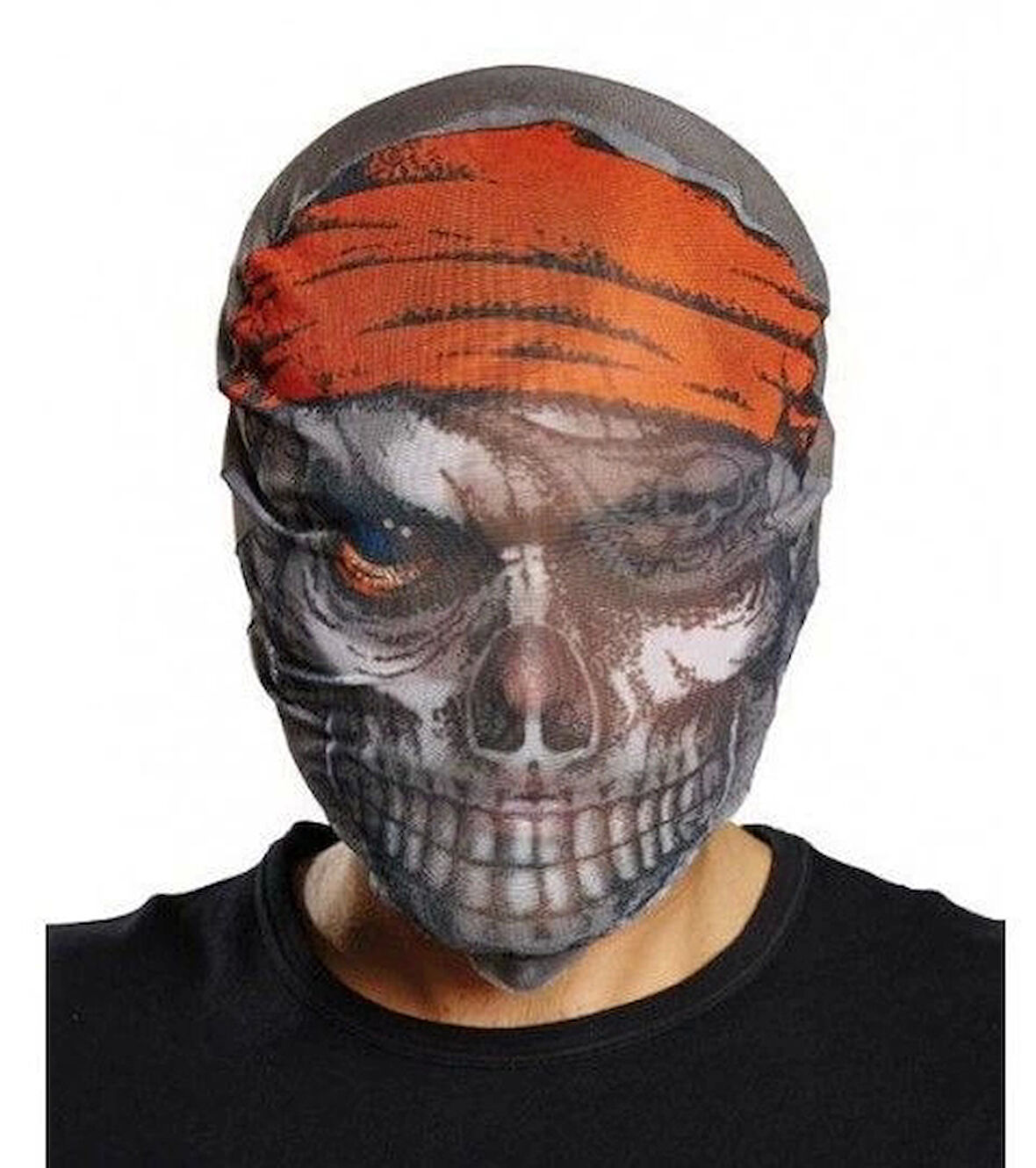 Çocuk Kafaya Tam Geçmeli Bez Korsan Maskesi - Streç Korku Maskesi - 3D Baskılı Maske Model 4