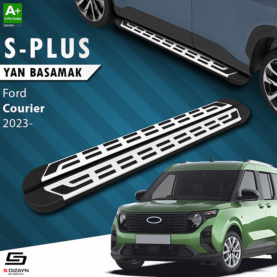 S-Dizayn Ford Courier 2 S-Plus Gri Yan Basamak 183 Cm 2023 Üzeri A+ Kalite