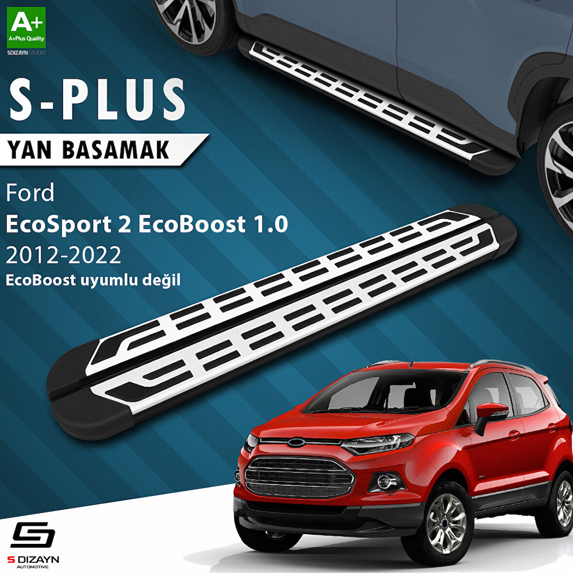 S-Dizayn Ford EcoSport 2 S-Plus Gri Yan Basamak 173 Cm 2012-2022 A+ Kalite