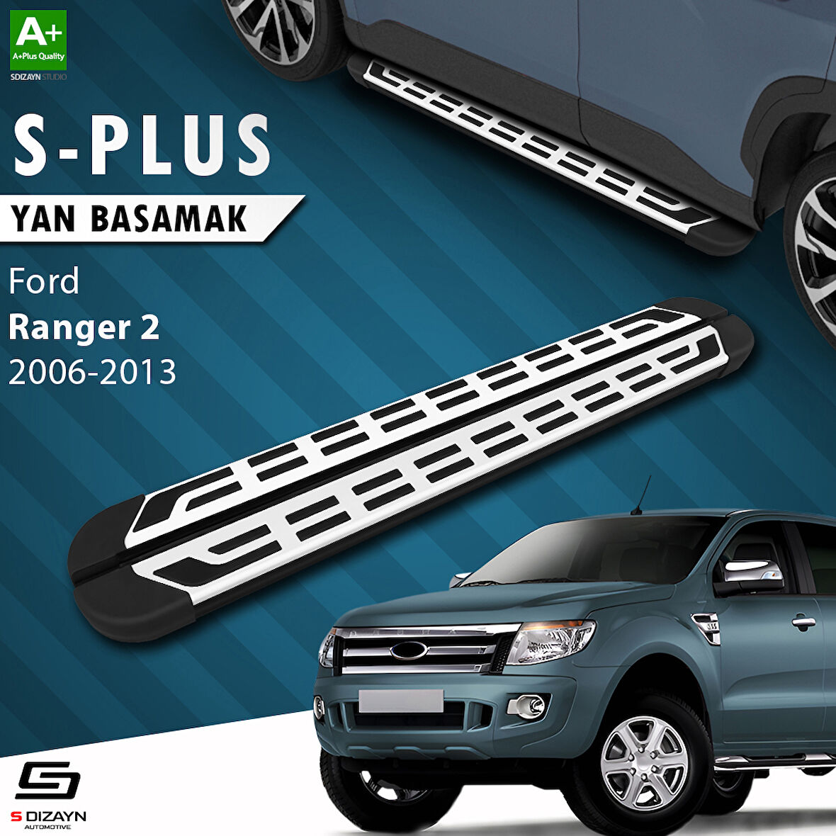 S-Dizayn Ford Ranger 2 S-Plus Gri Yan Basamak 193 Cm 2006-2013 A+ Kalite