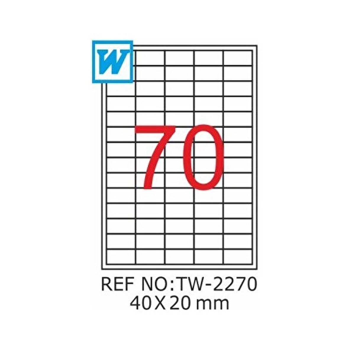 Tanex TW-2270 Lazer Etiket Polyester 40X20mm 7000 Adet Etiket