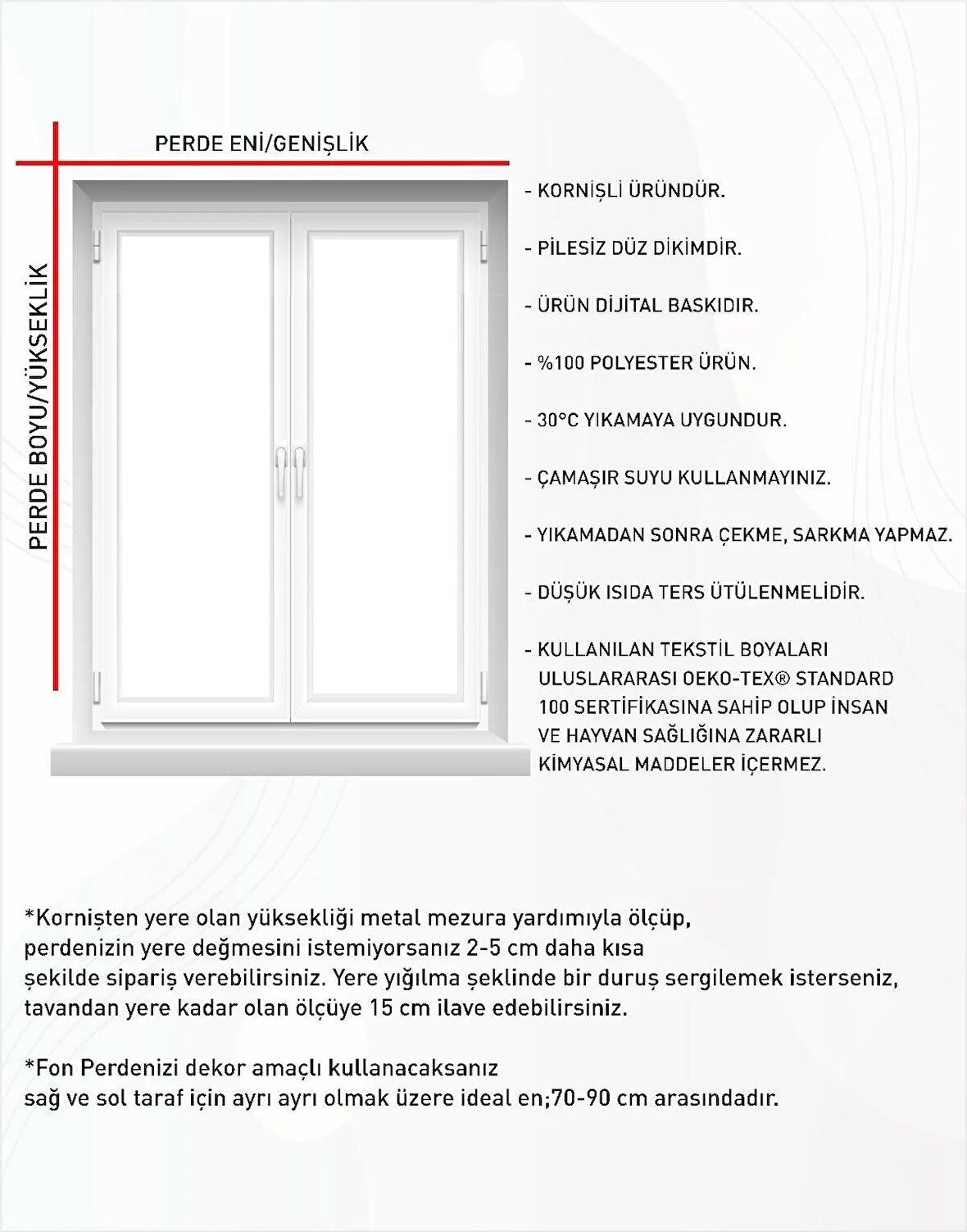 Fon Perde - Renkli Desenli Dijital Baskılı Fon Perde - Colorful Curtain