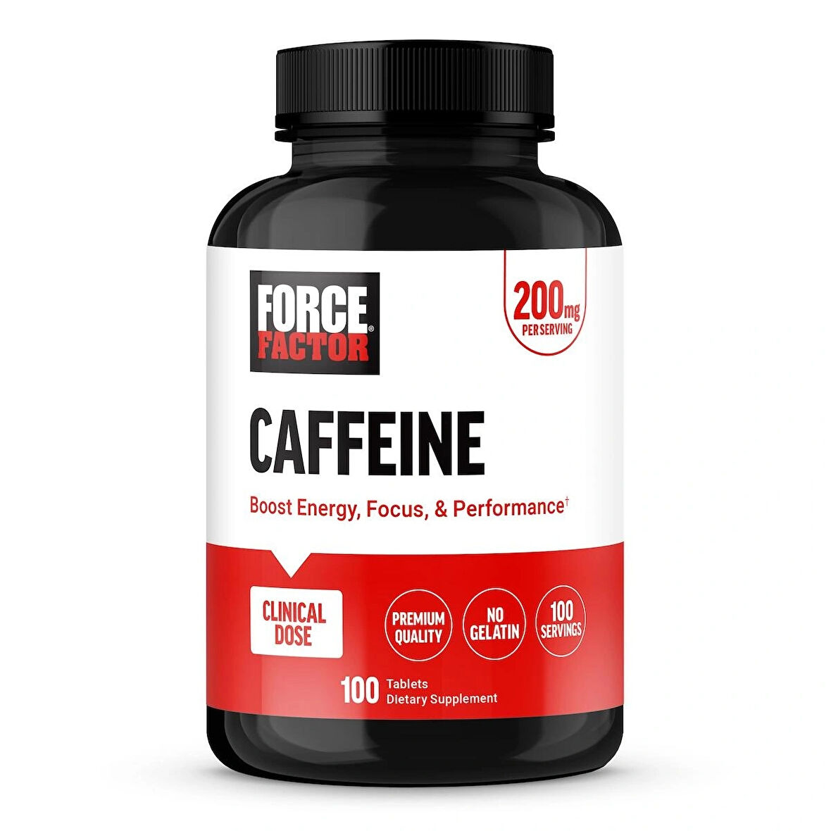 Force Factor Caffeine (Kafein) 200 mg 100 tablets