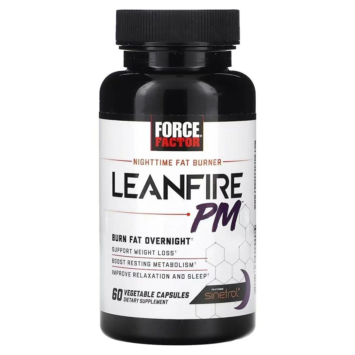 Force Factor Nighttime Fat Burner Leanfire Pm 60 Vegetable Capsules