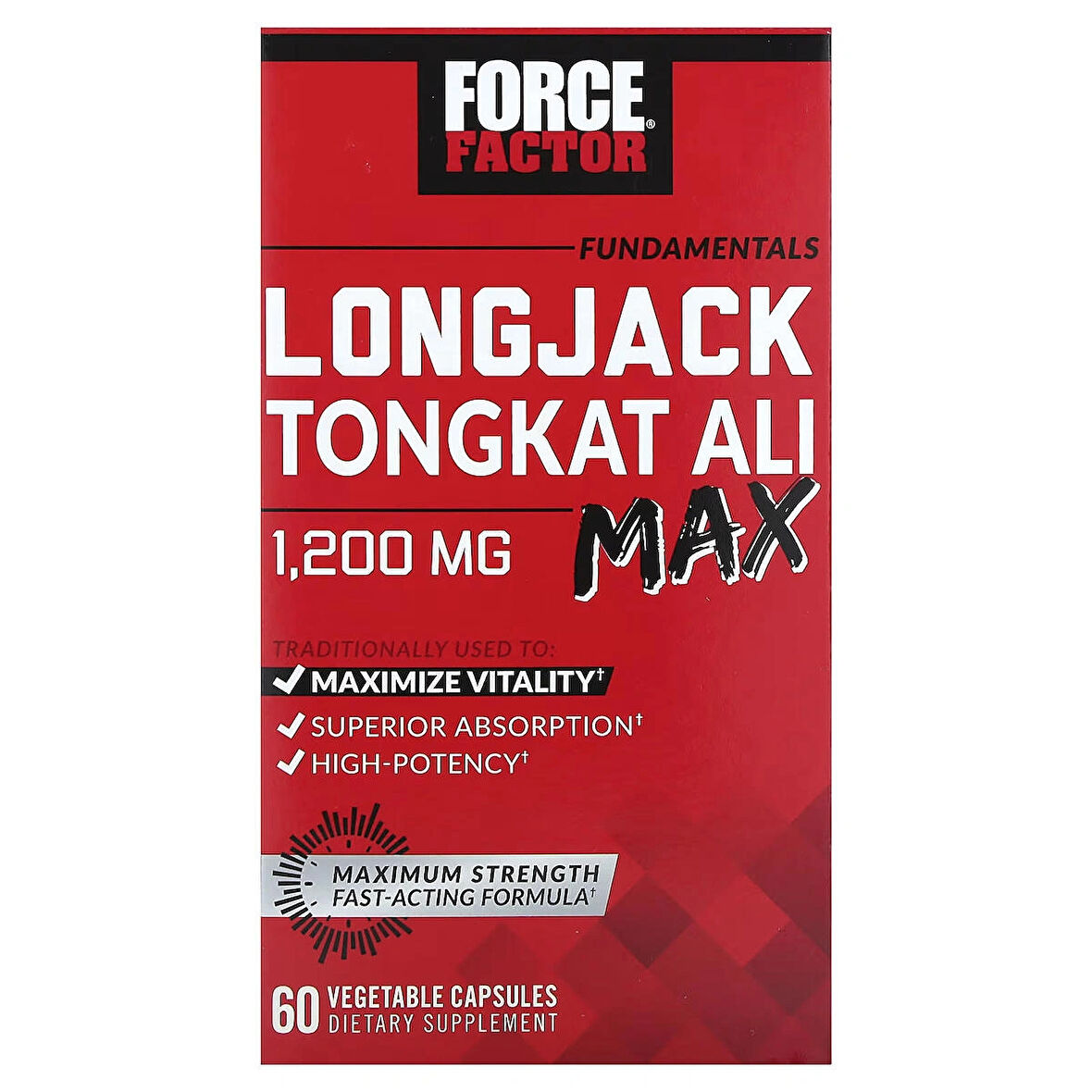 Force Factor Fundamentals LongJack Tongkat Ali Max 1200 mg 60 Vegetable